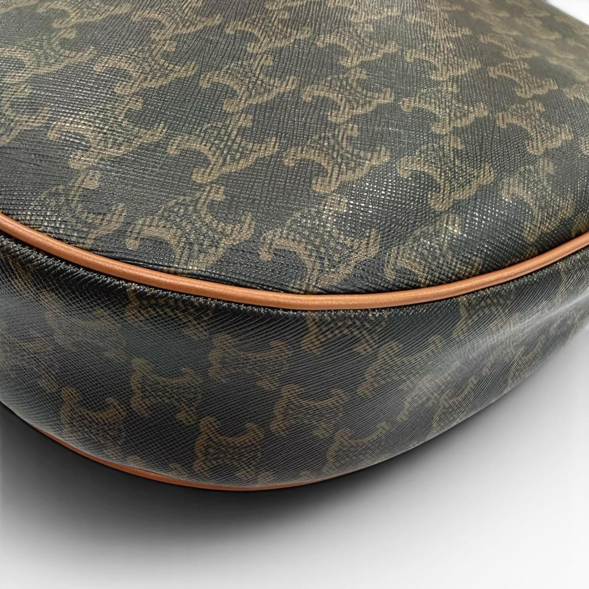 Celine Brown Canvas Handbag Shoulder Bag (Pre-Owned)