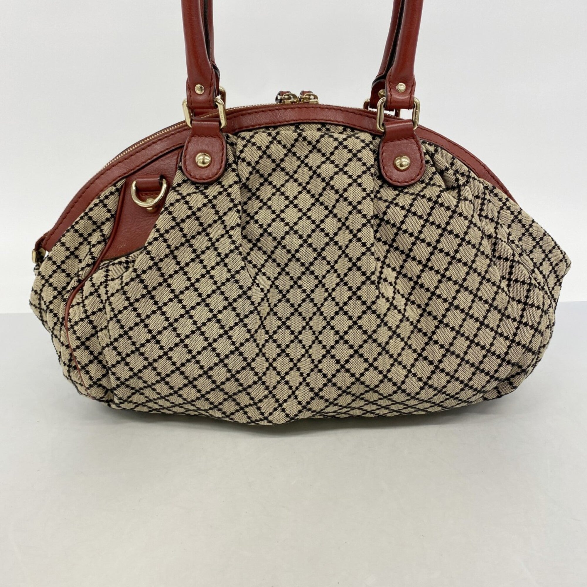 Gucci Black Bordeaux Canvas Tote Bag (Pre-Owned)