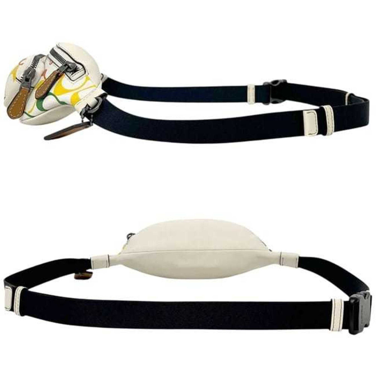 Coach Signature Multi-Color White Pvc Leather Sling Bag (Pre-Owned)