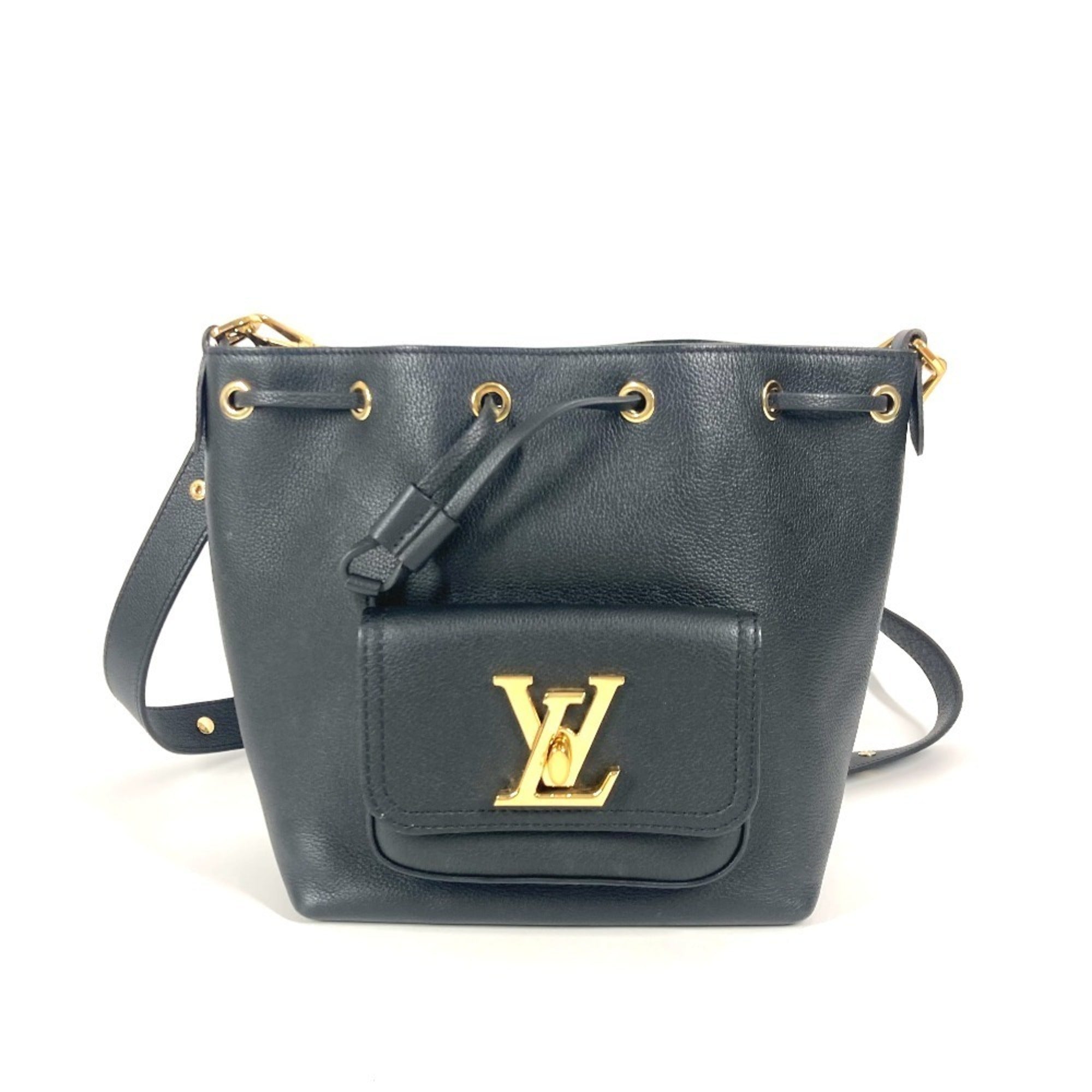 Louis Vuitton Black Noir Leather Handbag Shoulder Bag (Pre-Owned)