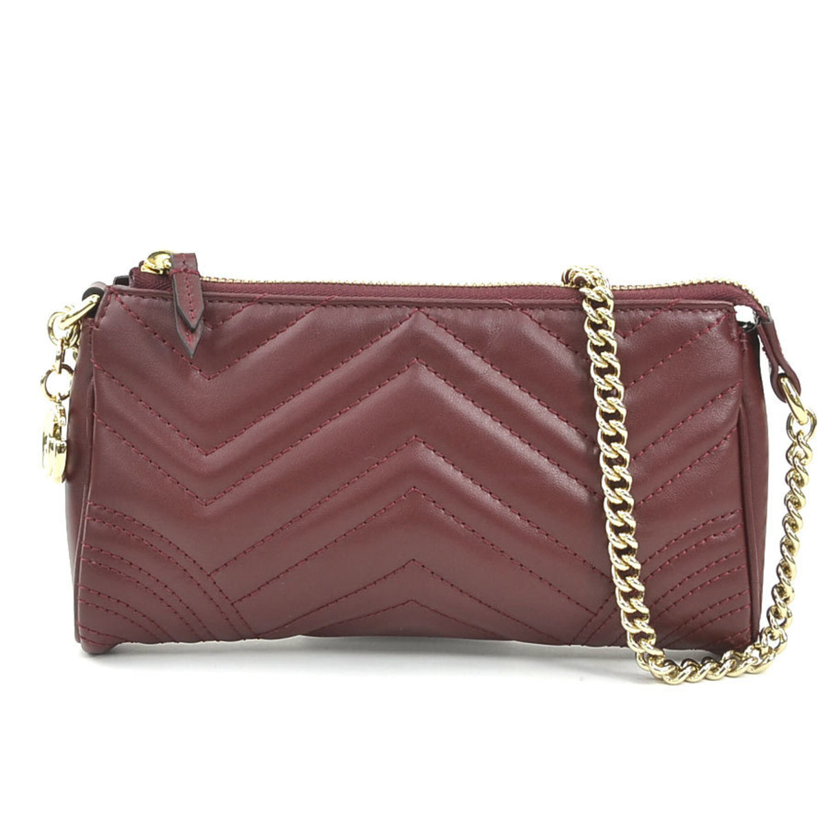 Gucci Bordeaux Leather Handbag (Pre-Owned)