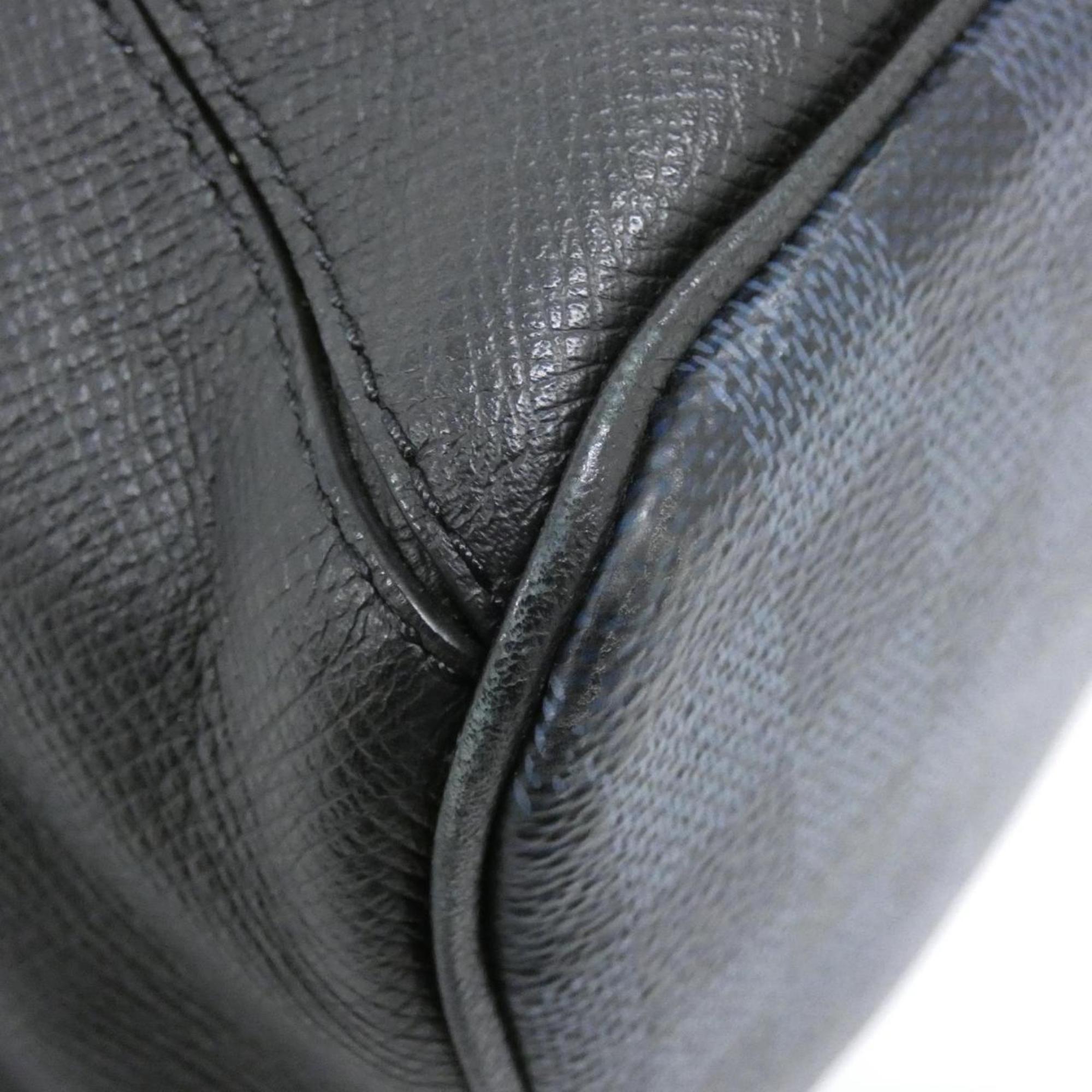 Louis Vuitton Black Cobalt Coated Canvas Leather Backpack (Pre-Owned)