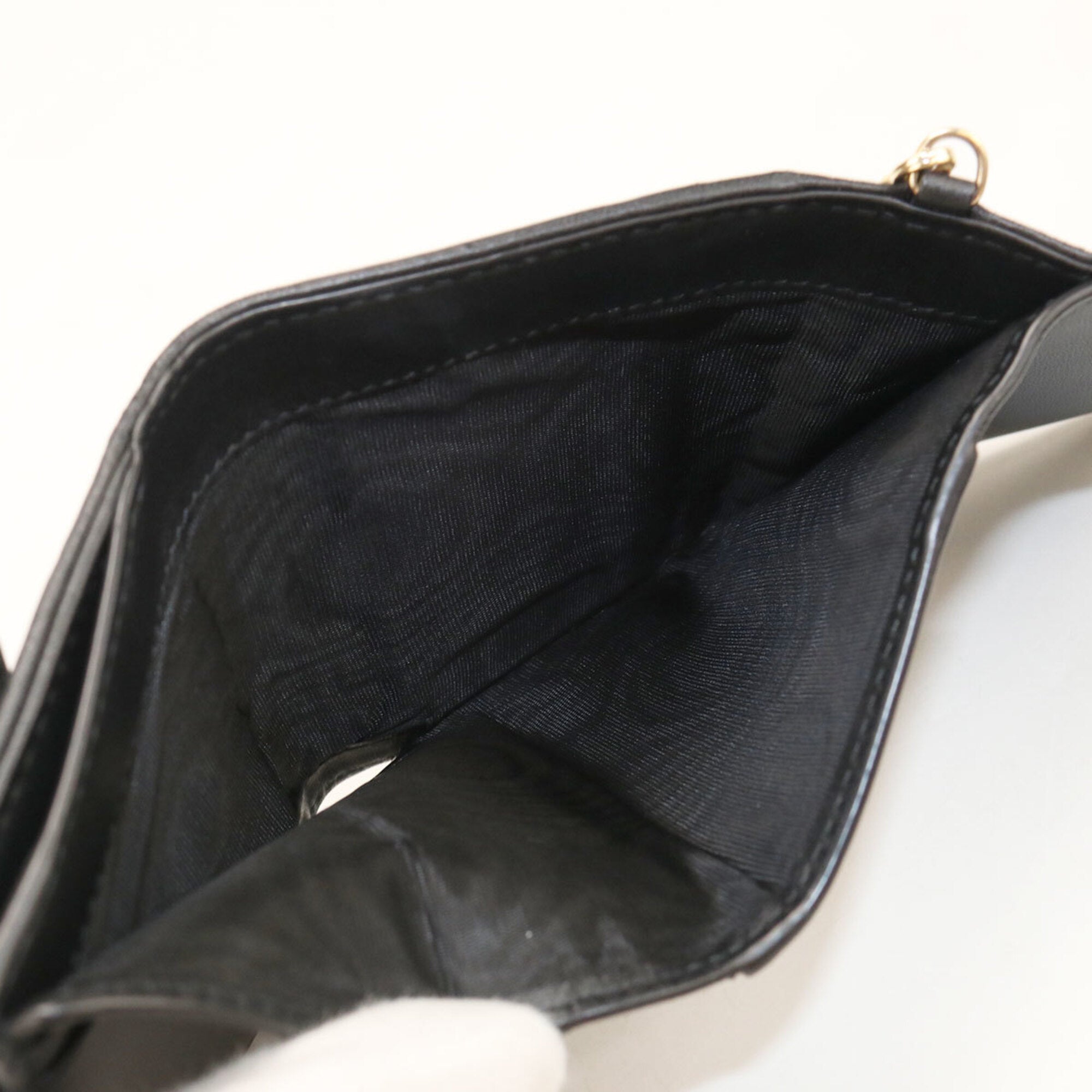 Christian Dior Black Leather Wallet (Tri-Fold) (Pre-Owned)