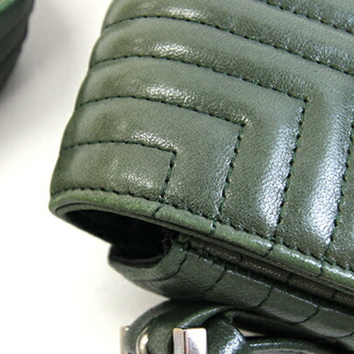 Bally Dark Green Leather Handbag Shoulder Bag (Pre-Owned)