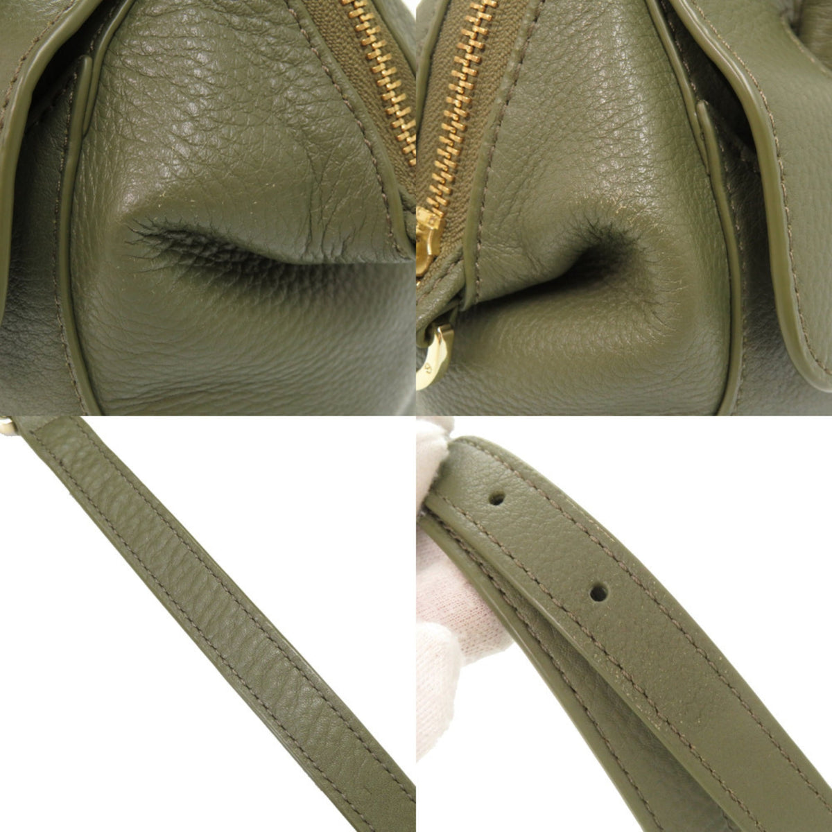 Tory Burch Green Leather Handbag Shoulder Bag (Pre-Owned)