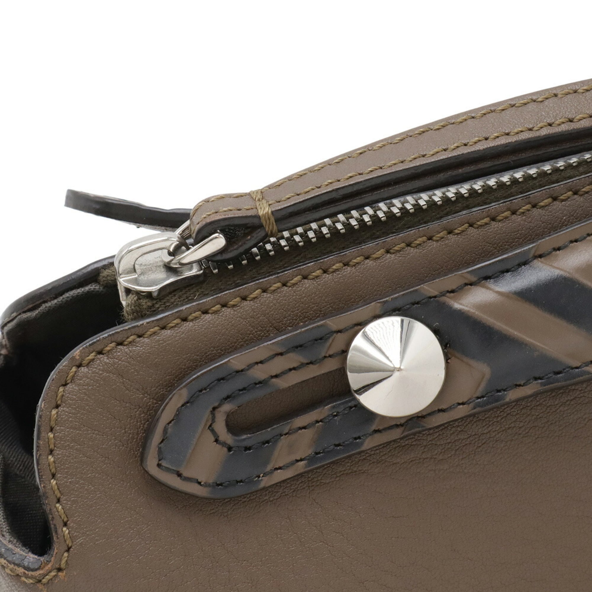 Fendi By The Way Brown Leather Handbag Shoulder Bag (Pre-Owned)
