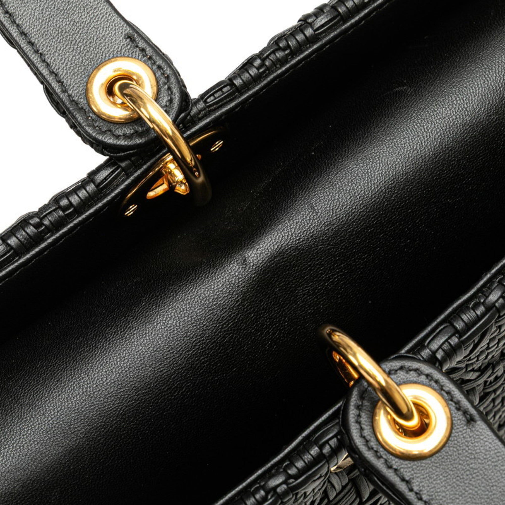 Christian Dior Black Leather Handbag Shoulder Bag (Pre-Owned)