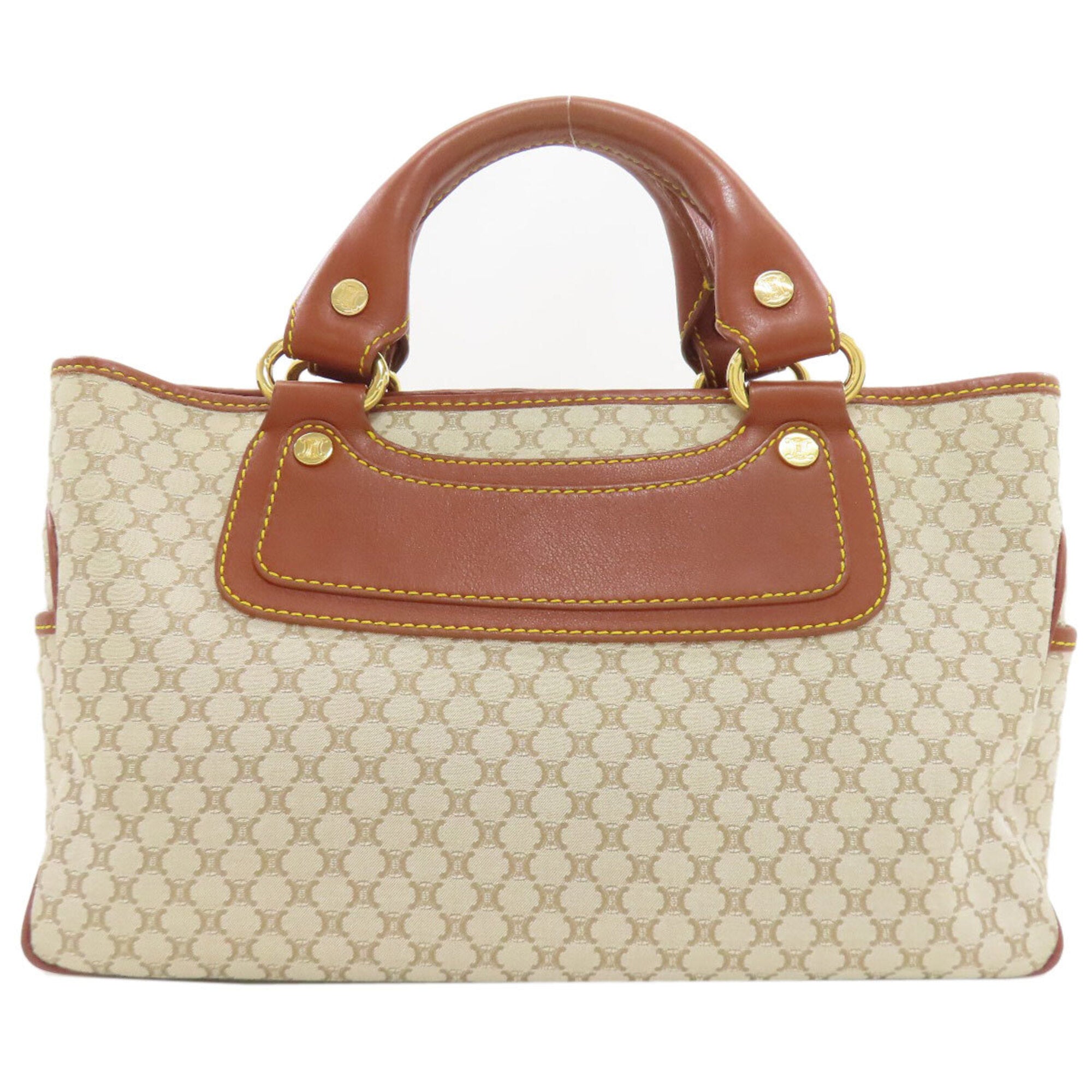 Celine Beige Brown Canvas Handbag (Pre-Owned)