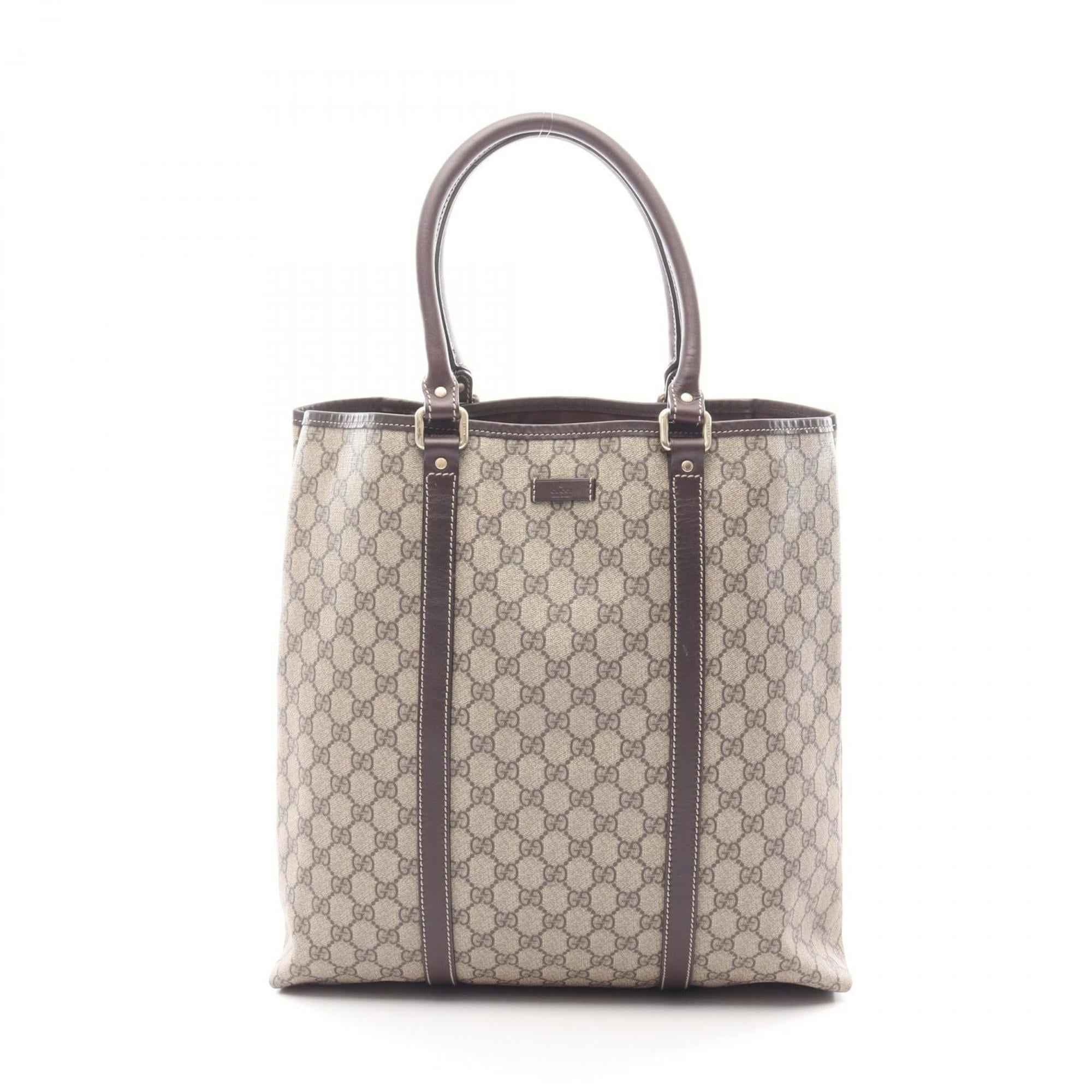 Gucci Beige Brown Pvc Leather Handbag Tote Bag (Pre-Owned)