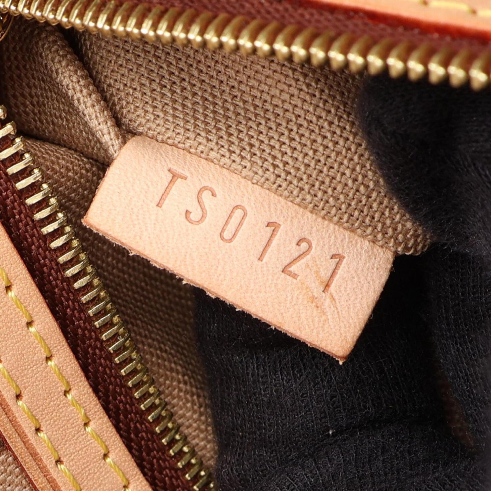 Louis Vuitton Brown Coated Canvas Leather Handbag Shoulder Bag (Pre-Owned)