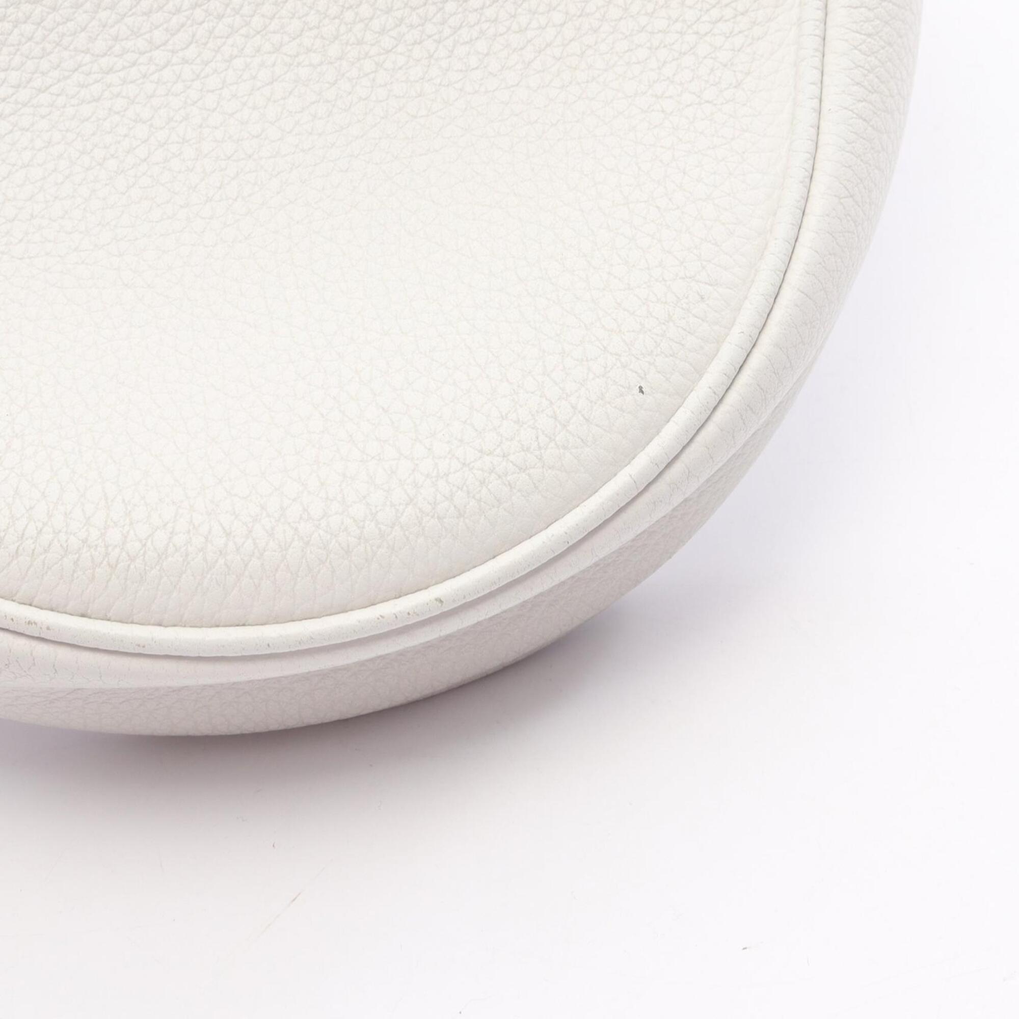Christian Dior White Leather Fanny Pack Handbag Saddle Bag (Pre-Owned)