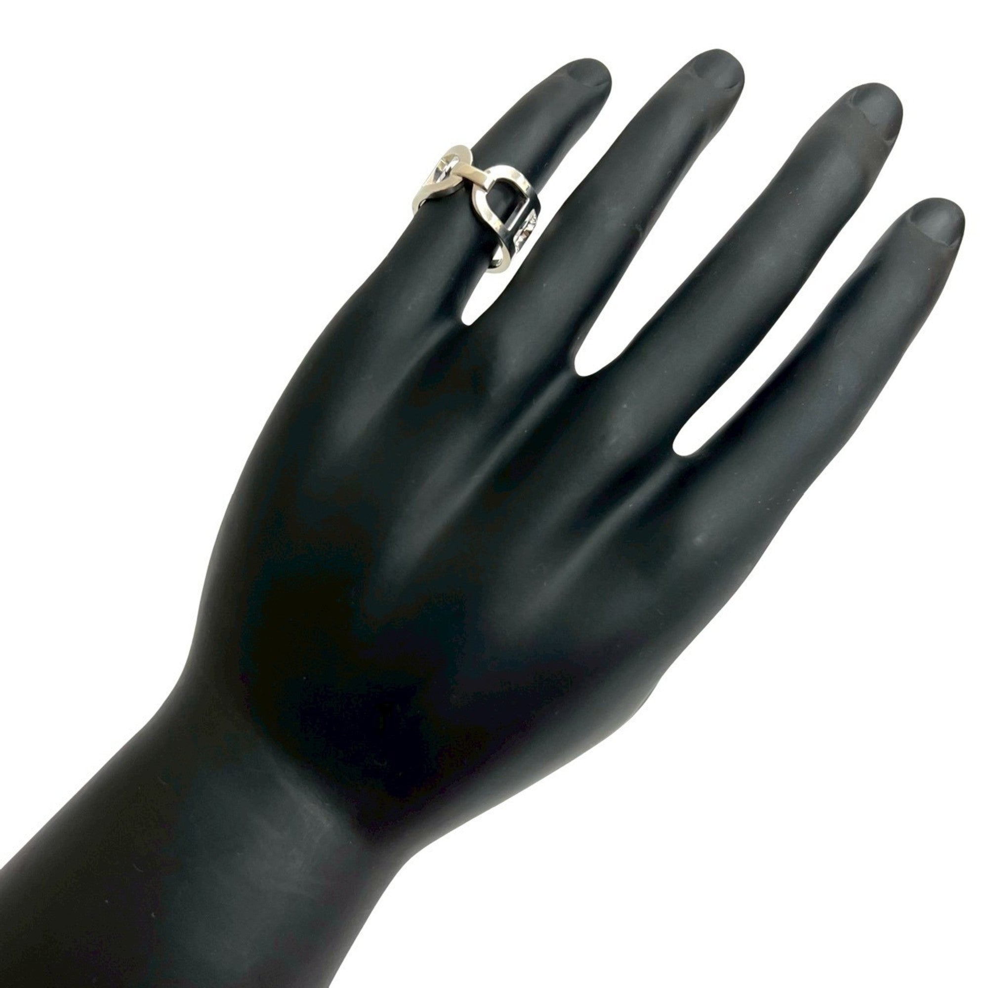 Hermes Silver Silver 925 Band Ring (Pre-Owned)