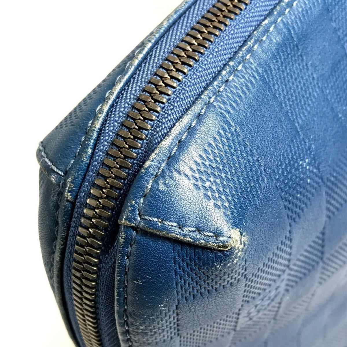 Louis Vuitton Blue Damier Infini Leather Briefcase Handbag (Pre-Owned)