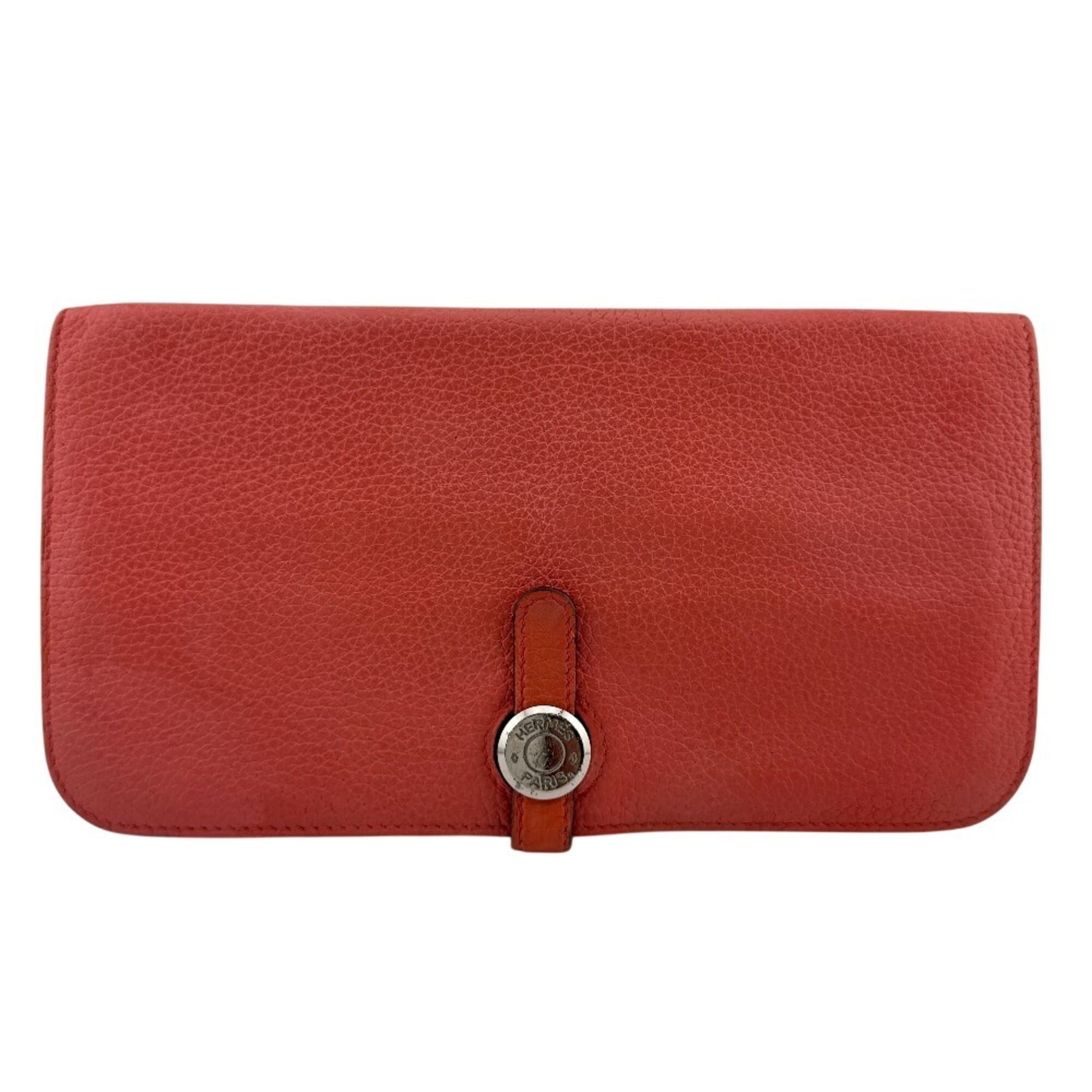 Hermes Dogon Pink Leather Long Wallet (Bi-Fold) (Pre-Owned)