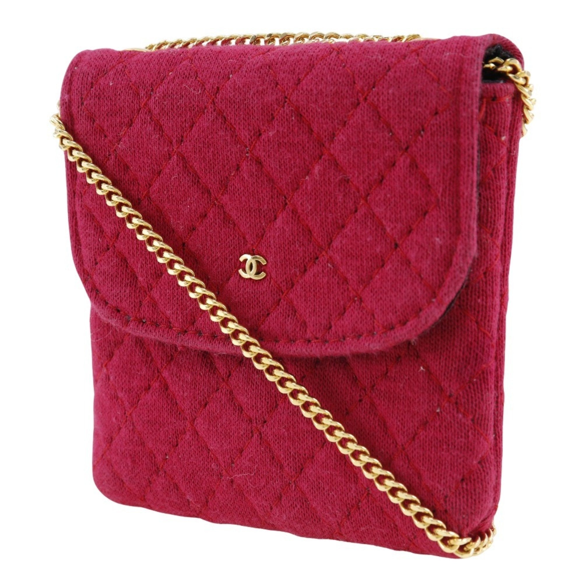 Chanel Pink Cotton Pouch Shoulder Bag (Pre-Owned)
