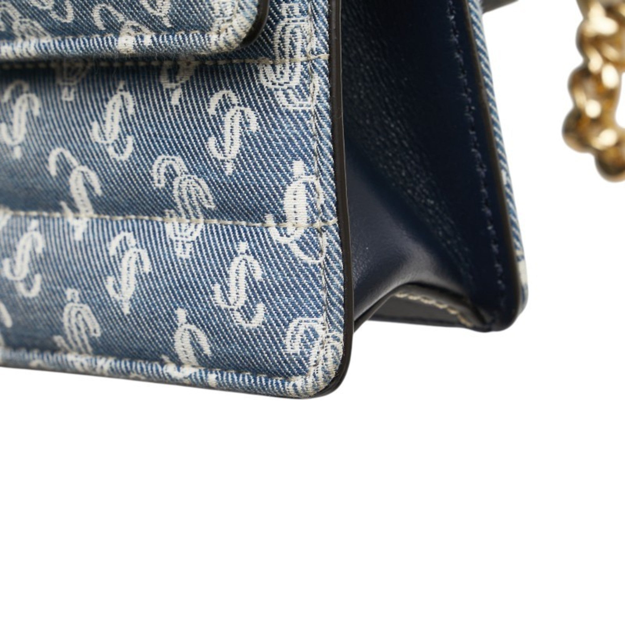 Jimmy Choo Cotton Leather Shoulder Bag (Pre-Owned)