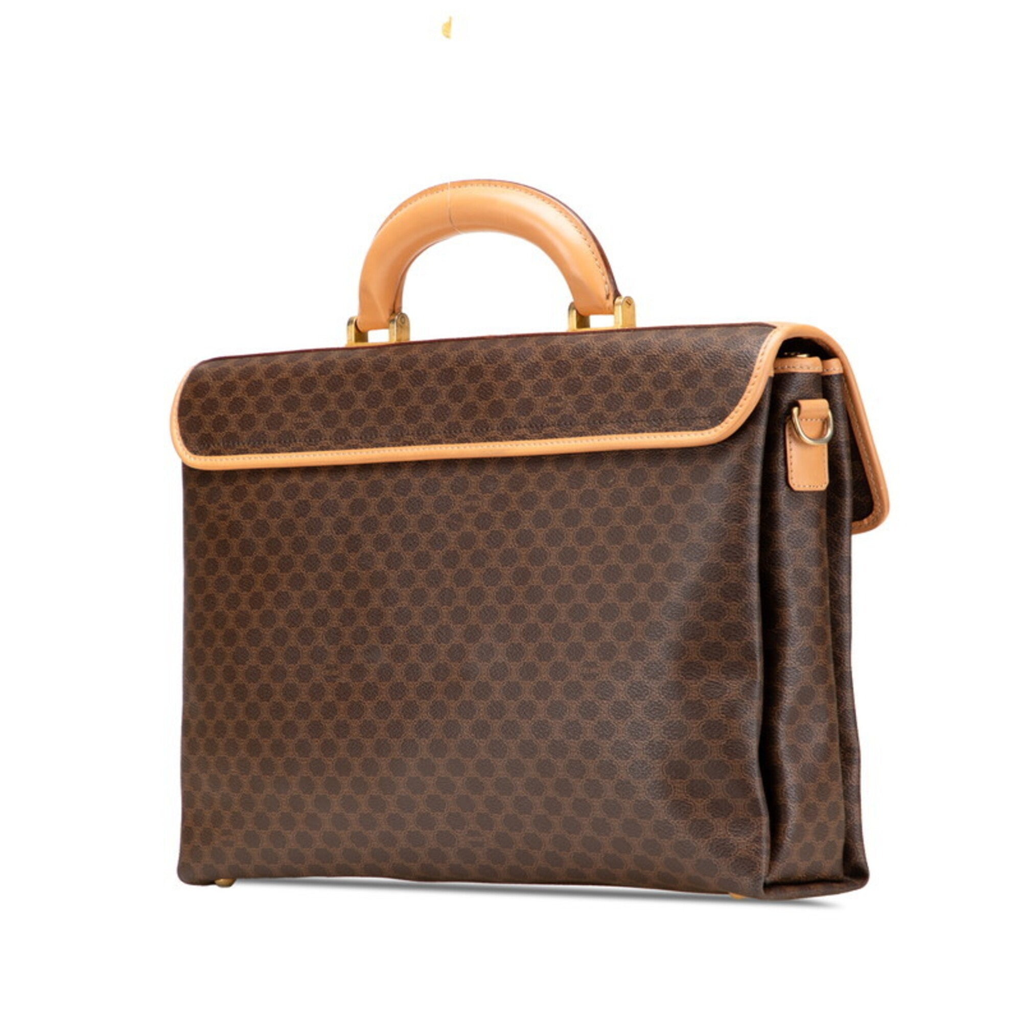 Celine Brown Pvc Leather Briefcase Shoulder Bag (Pre-Owned)