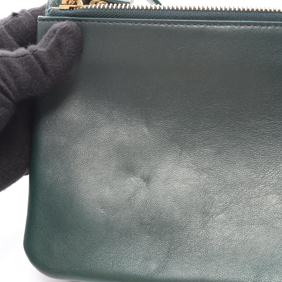 Celine Green Leather Handbag Shoulder Bag (Pre-Owned)