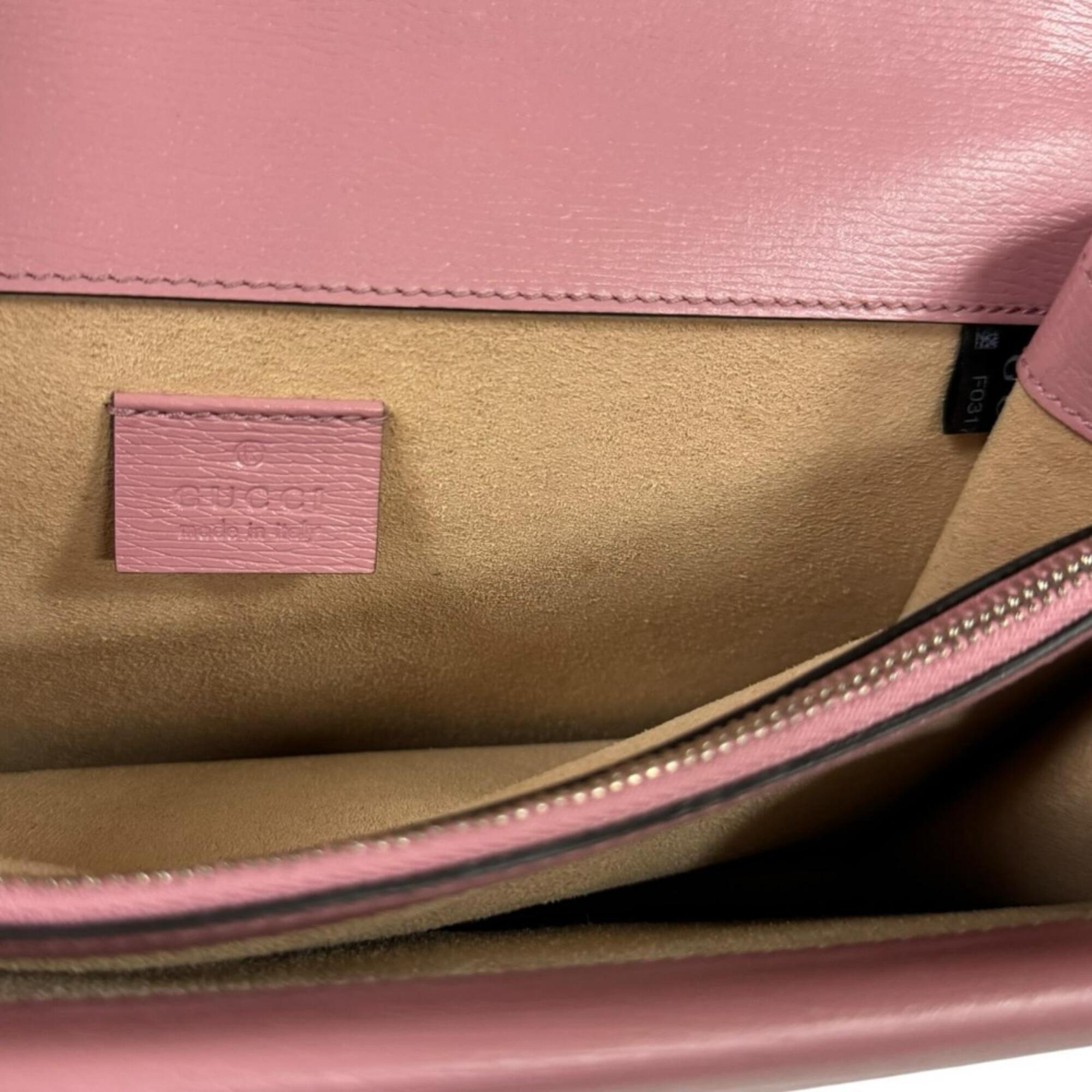 Gucci Pink Leather Shoulder Bag (Pre-Owned)
