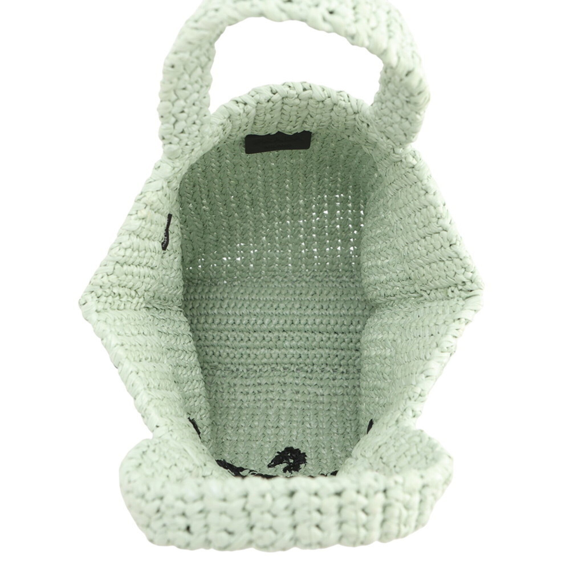 Prada Green Raffia Handbag Tote Bag (Pre-Owned)