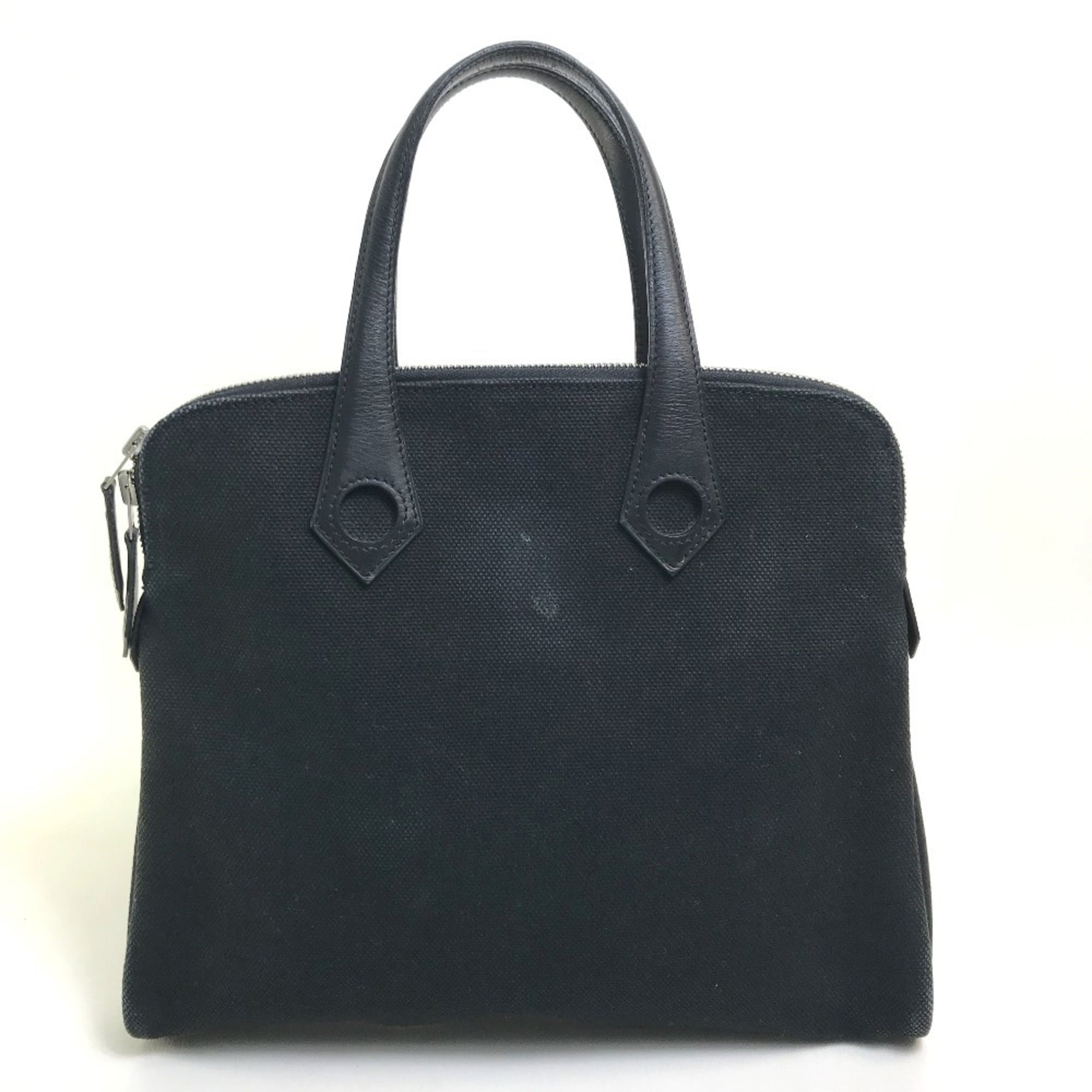 Hermes Black Toile H Handbag Tote Bag (Pre-Owned)