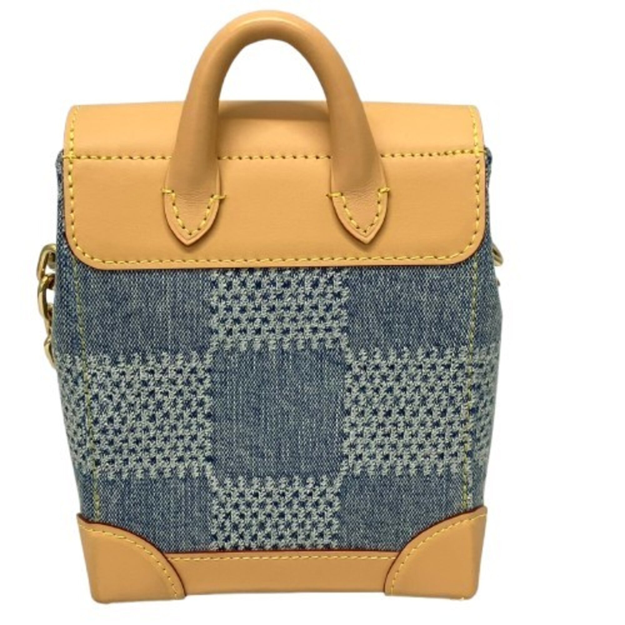 Louis Vuitton Blue Denim Leather Shoulder Bag (Pre-Owned)