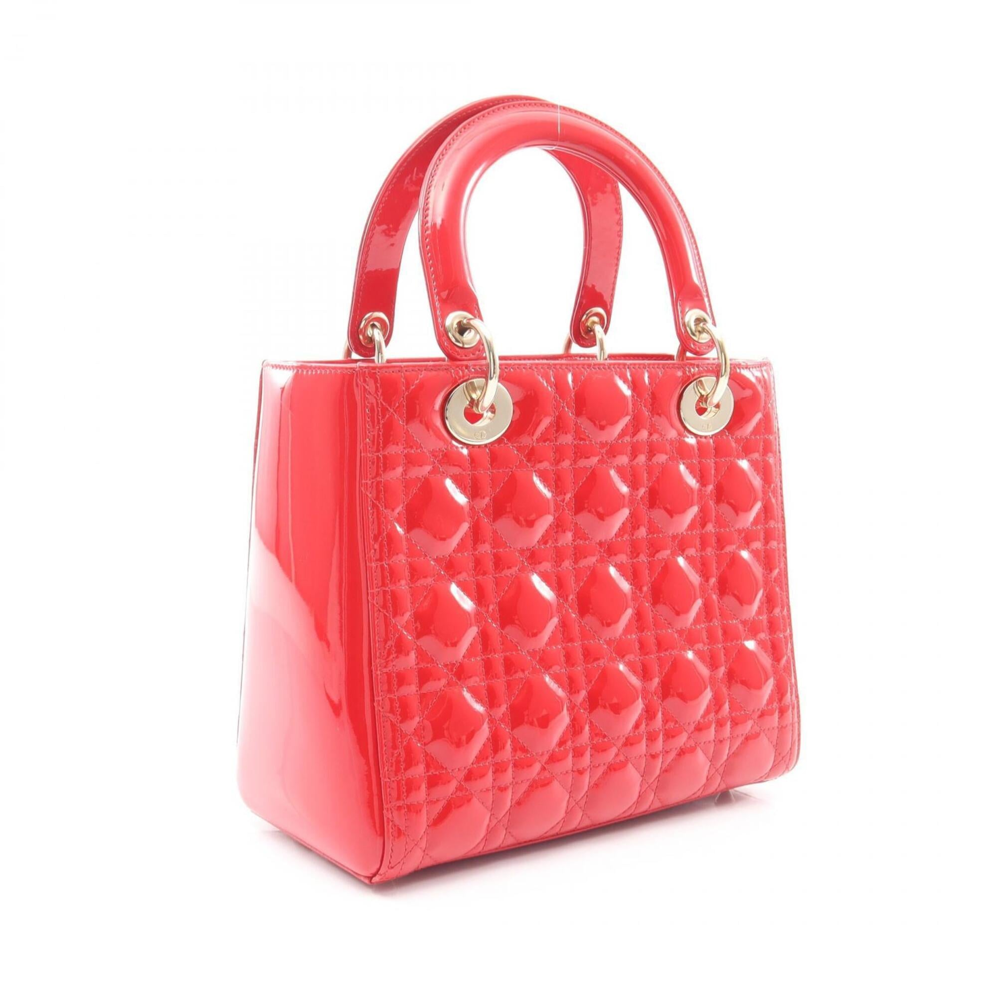 Christian Dior Red Color Patent Leather Handbag (Pre-Owned)