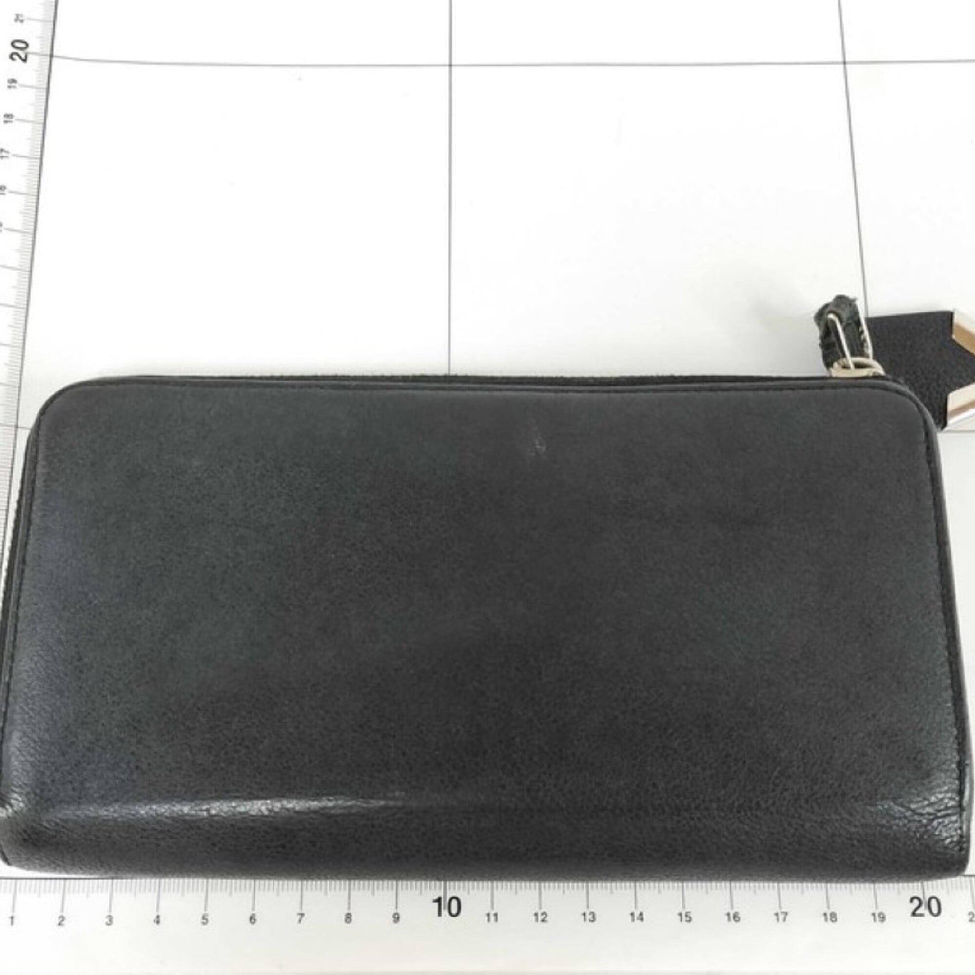 Louis Vuitton Black Leather Long Wallet (Bi-Fold) (Pre-Owned)