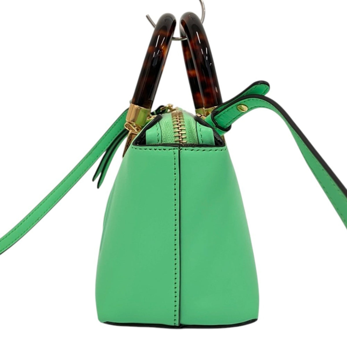 Fendi Light Green Leather Shoulder Bag (Pre-Owned)