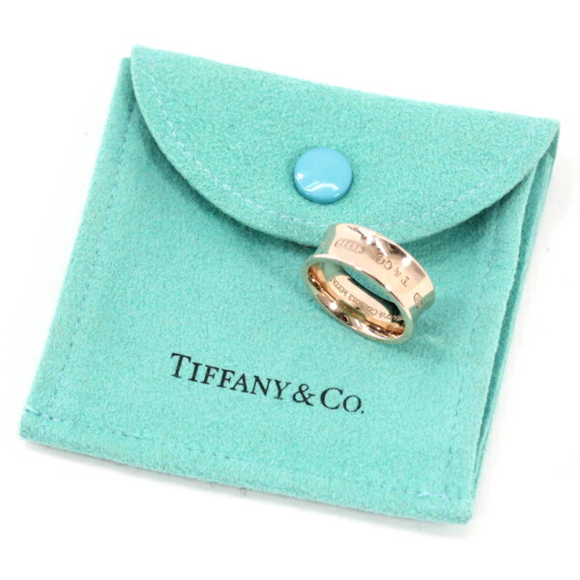 Tiffany Pink Rose Gold Metal Band Ring (Pre-Owned)