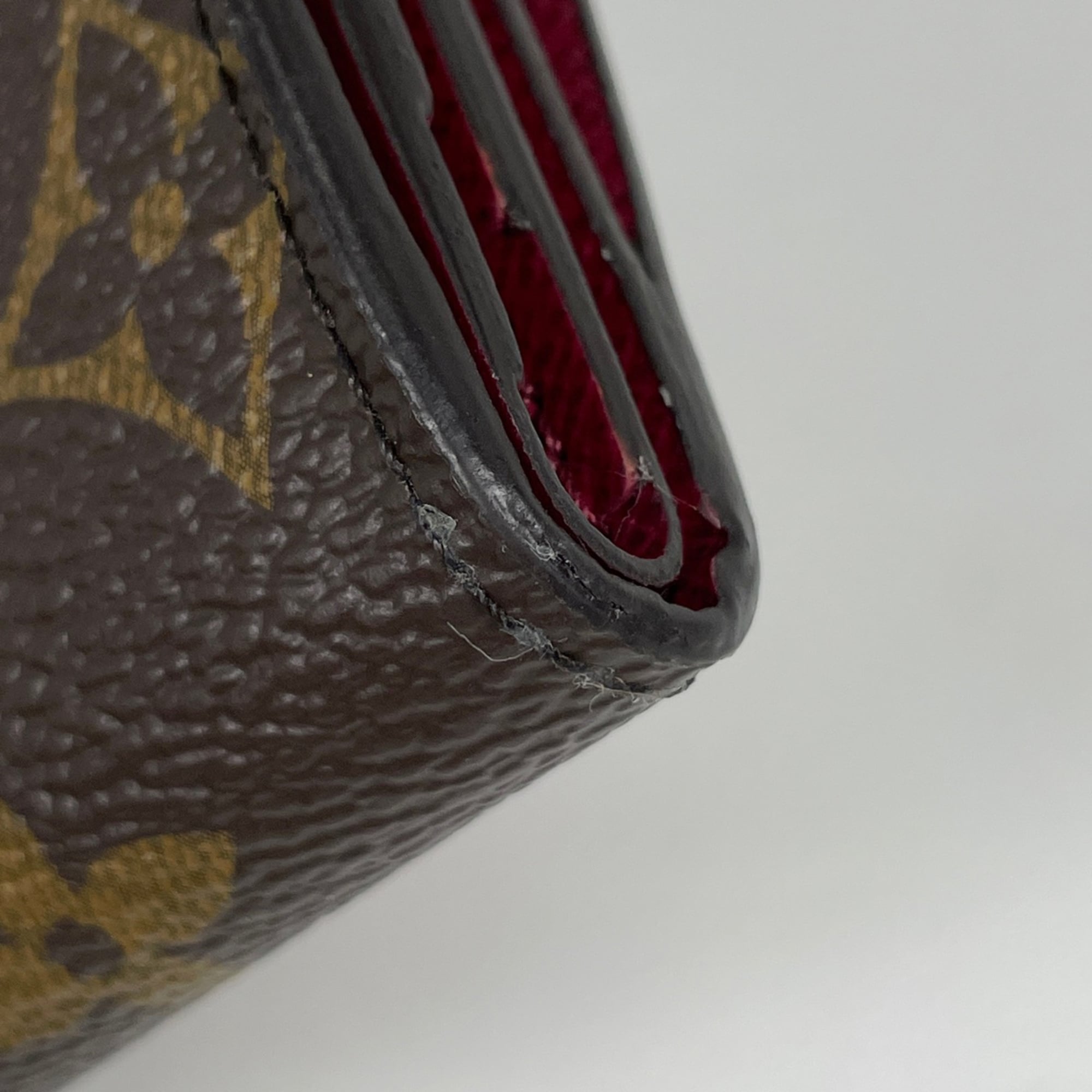 Louis Vuitton Brown Fuchsia Monogram Wallet (Tri-Fold) (Pre-Owned)