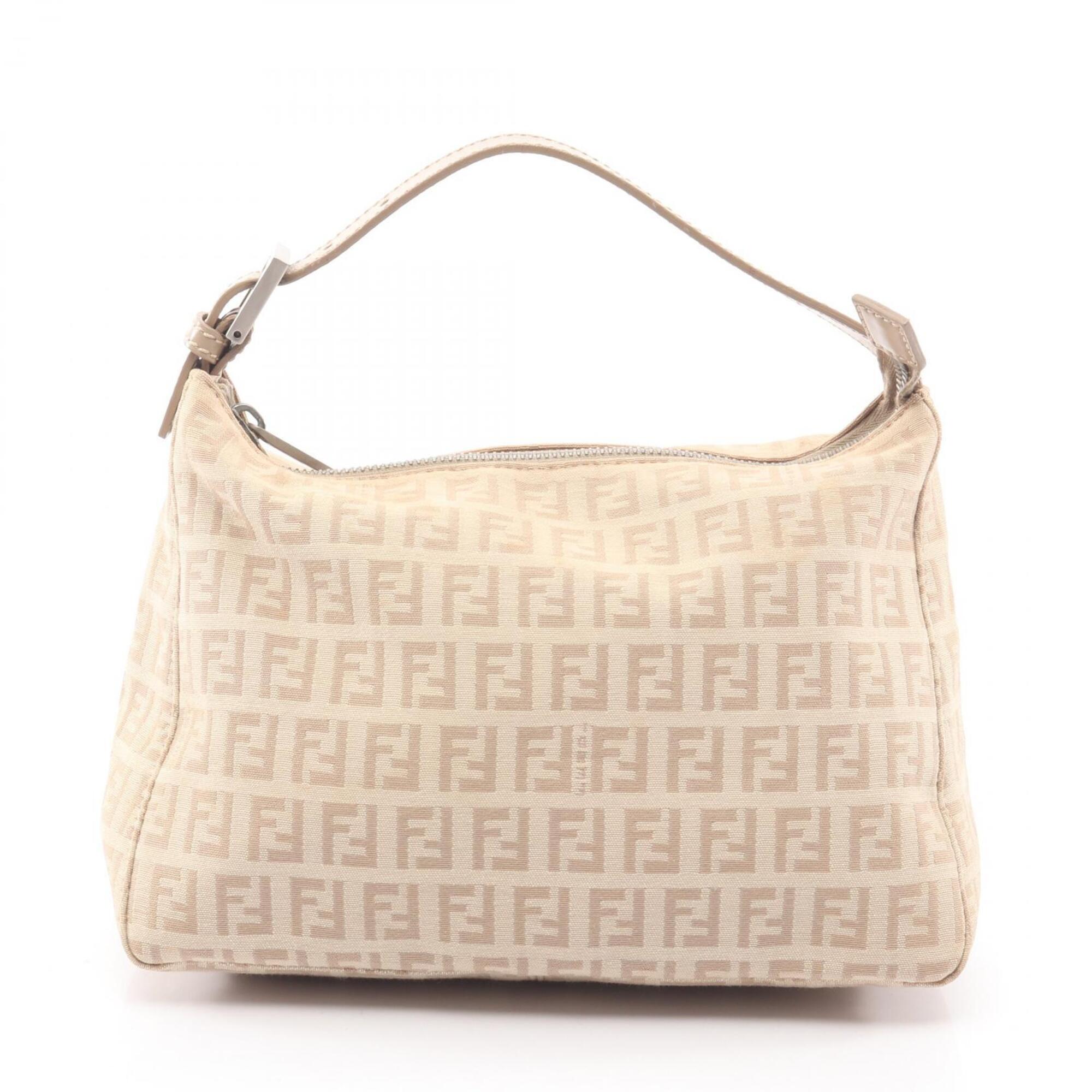 Fendi Beige Canvas Leather Handbag (Pre-Owned)