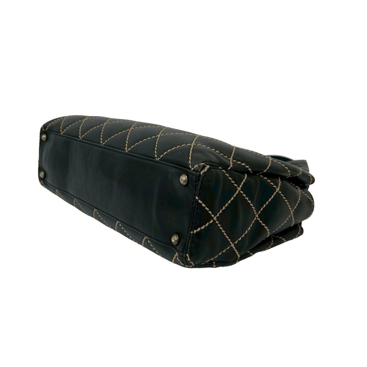 Chanel Black Leather Shoulder Bag Tote Bag (Pre-Owned)