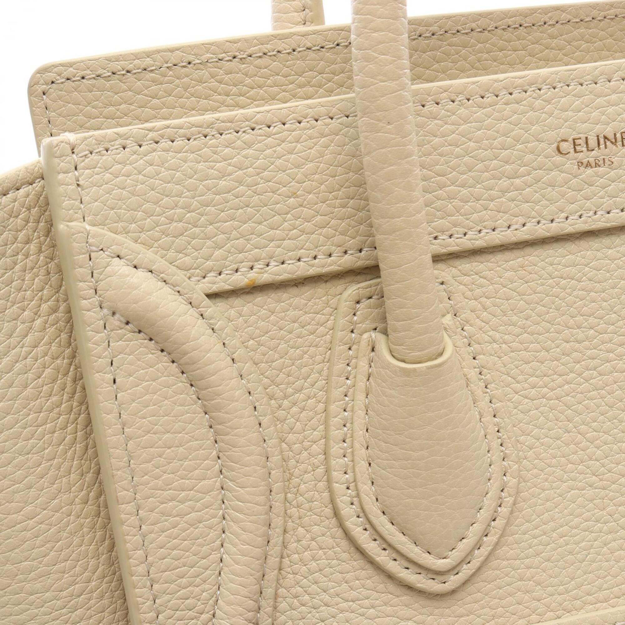 Celine Ivory Leather Handbag (Pre-Owned)
