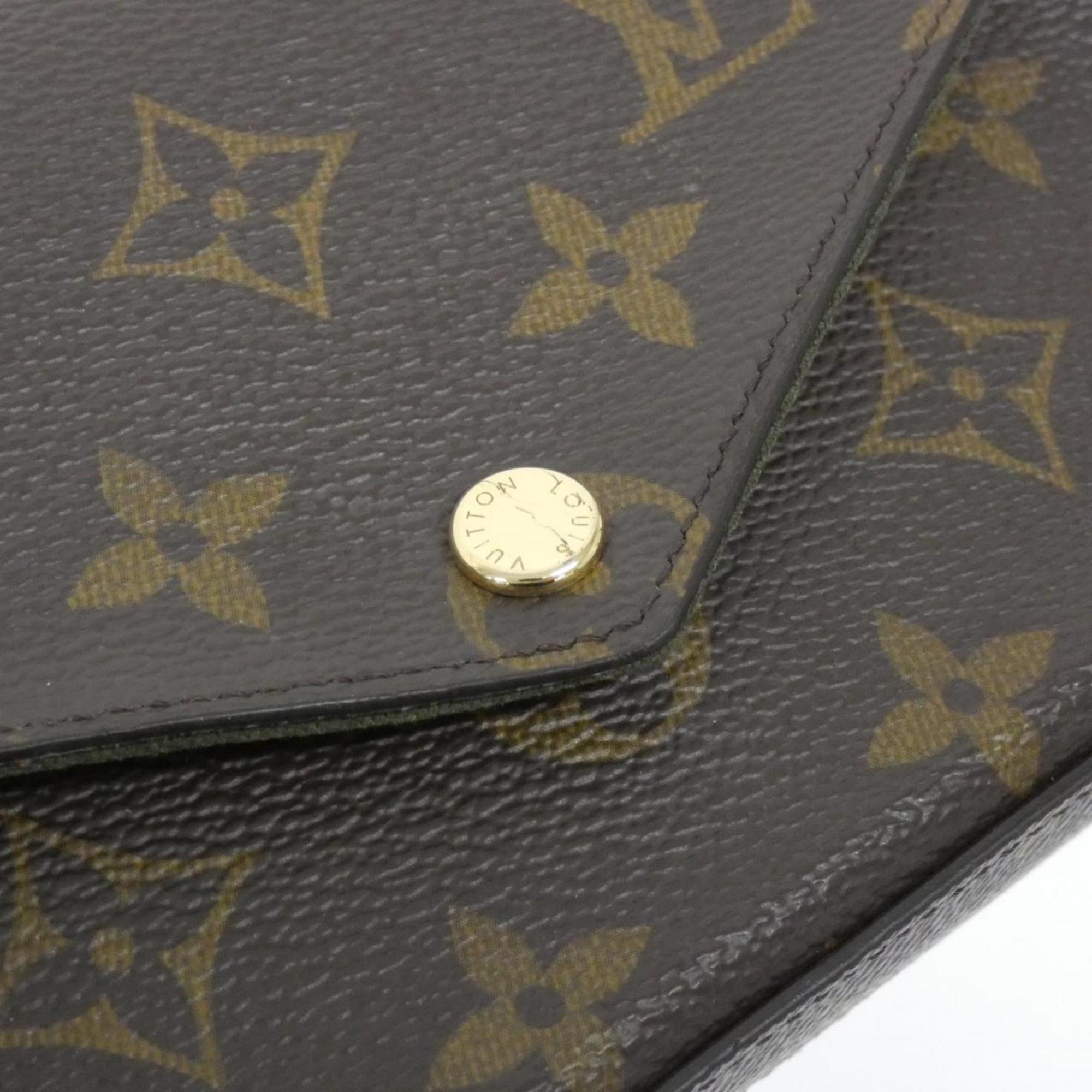 Louis Vuitton Khaki Marron Monogram Monogram Coated Canvas Pochette Pouch Shoulder Bag (Pre-Owned)