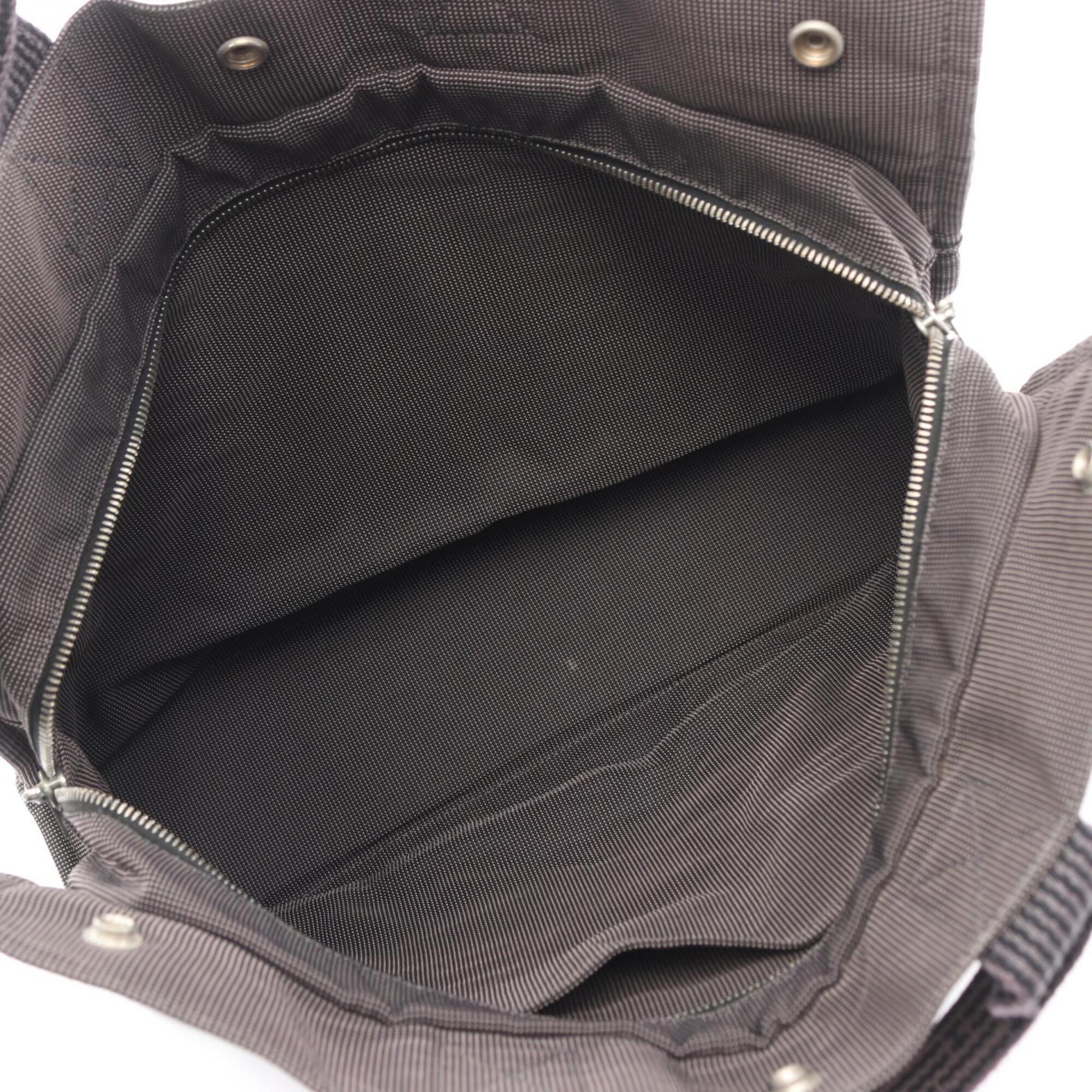 Hermes Gray Nylon Canvas Handbag Tote Bag (Pre-Owned)