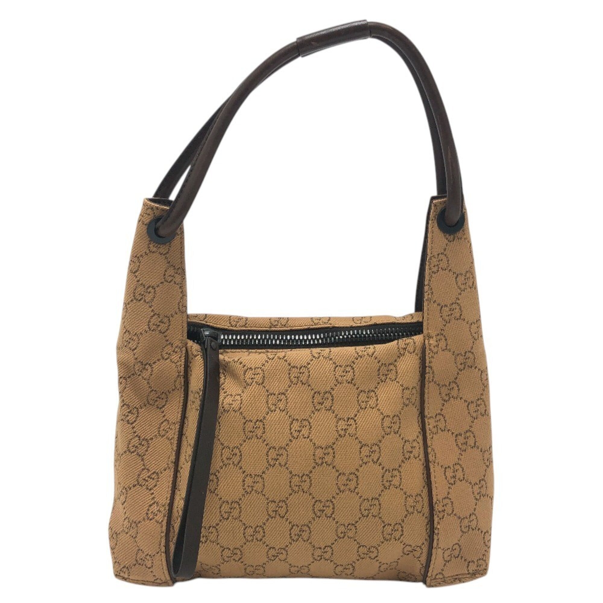 Gucci Beige Canvas Handbag Shoulder Bag (Pre-Owned)