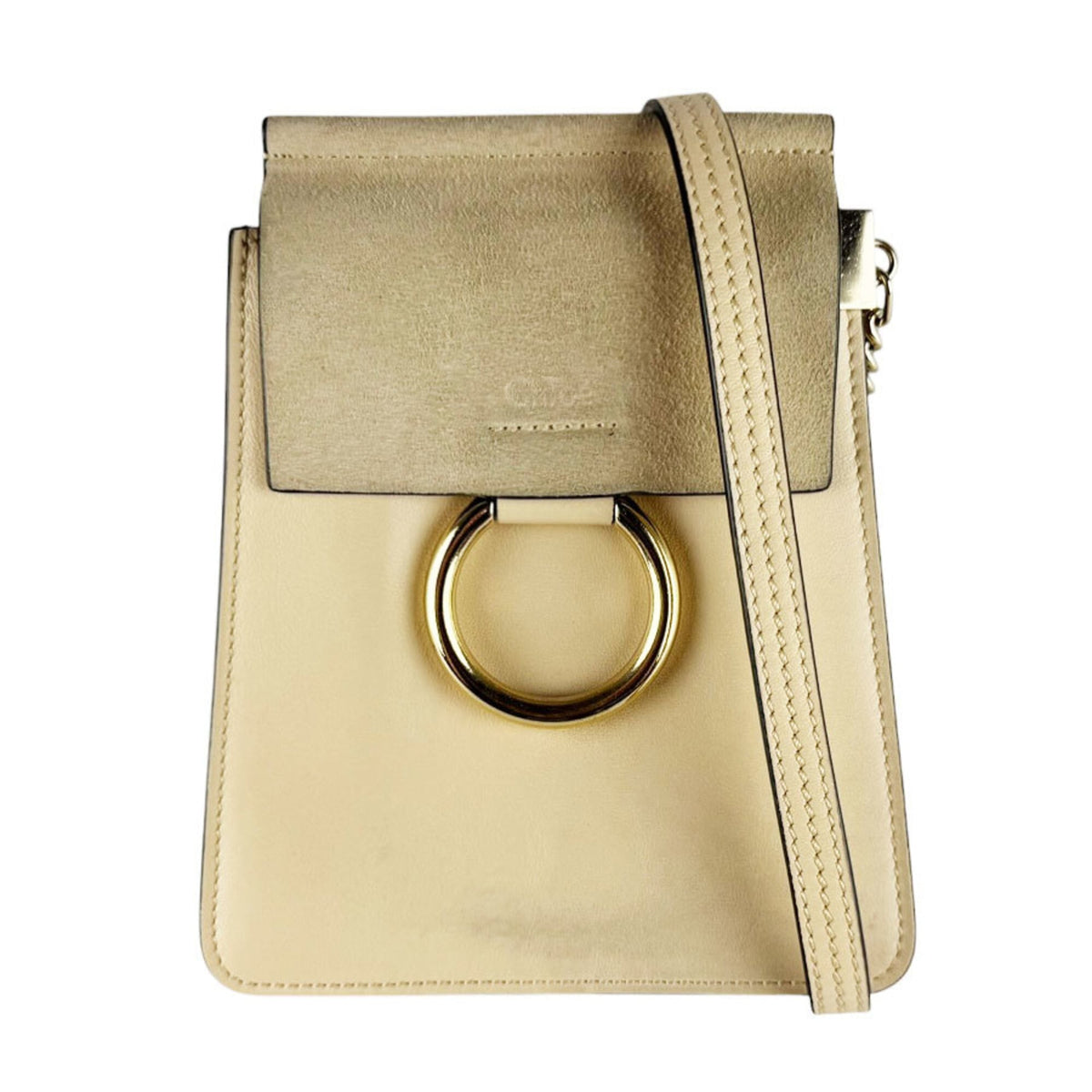 Chloé Beige Leather Suede Shoulder Bag (Pre-Owned)