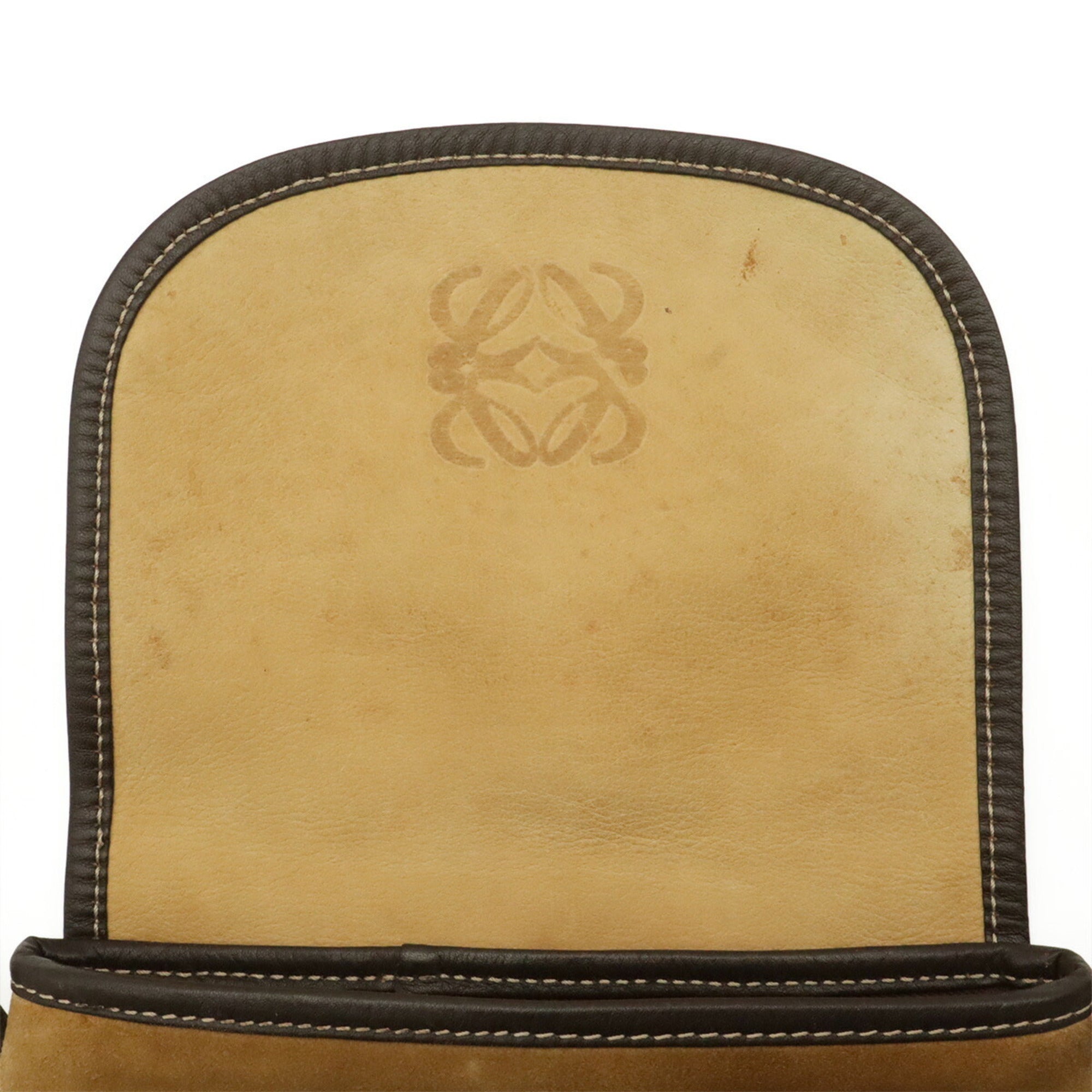 Loewe Dark Brown Khaki Suede Pochette Shoulder Bag (Pre-Owned)