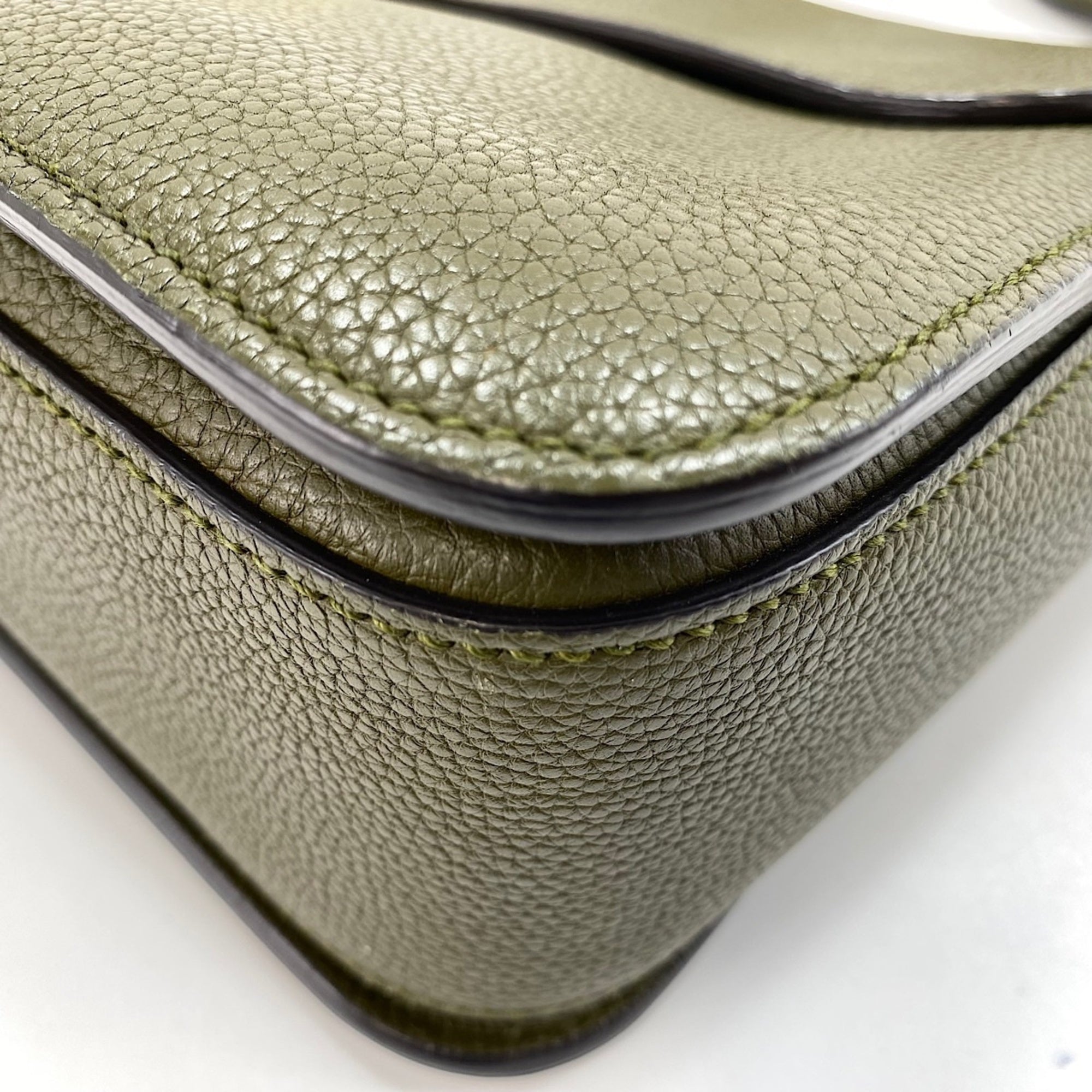 Gucci Green Leather Shoulder Bag (Pre-Owned)