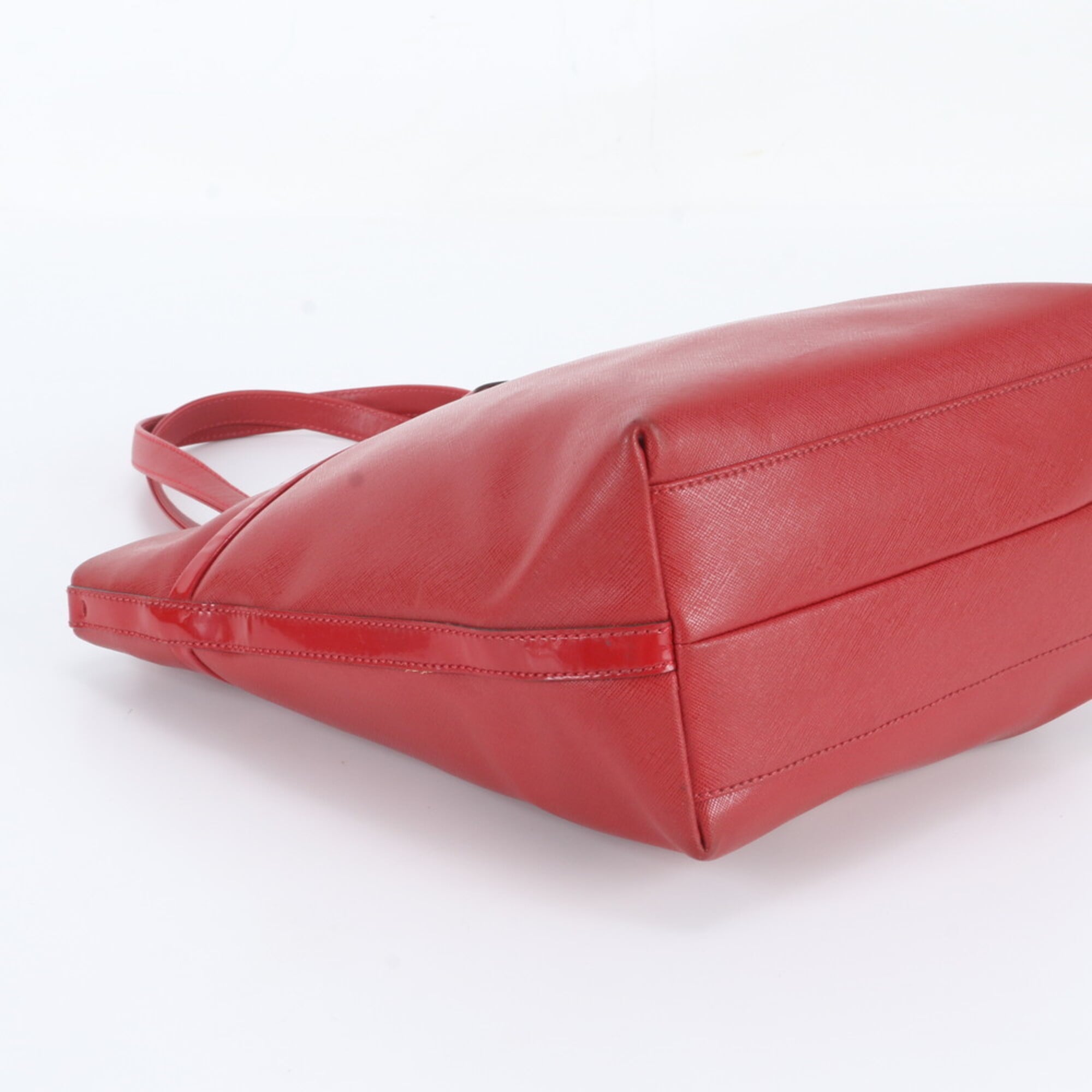 Salvatore Ferragamo Red Color Leather Handbag Shoulder Bag Tote Bag (Pre-Owned)