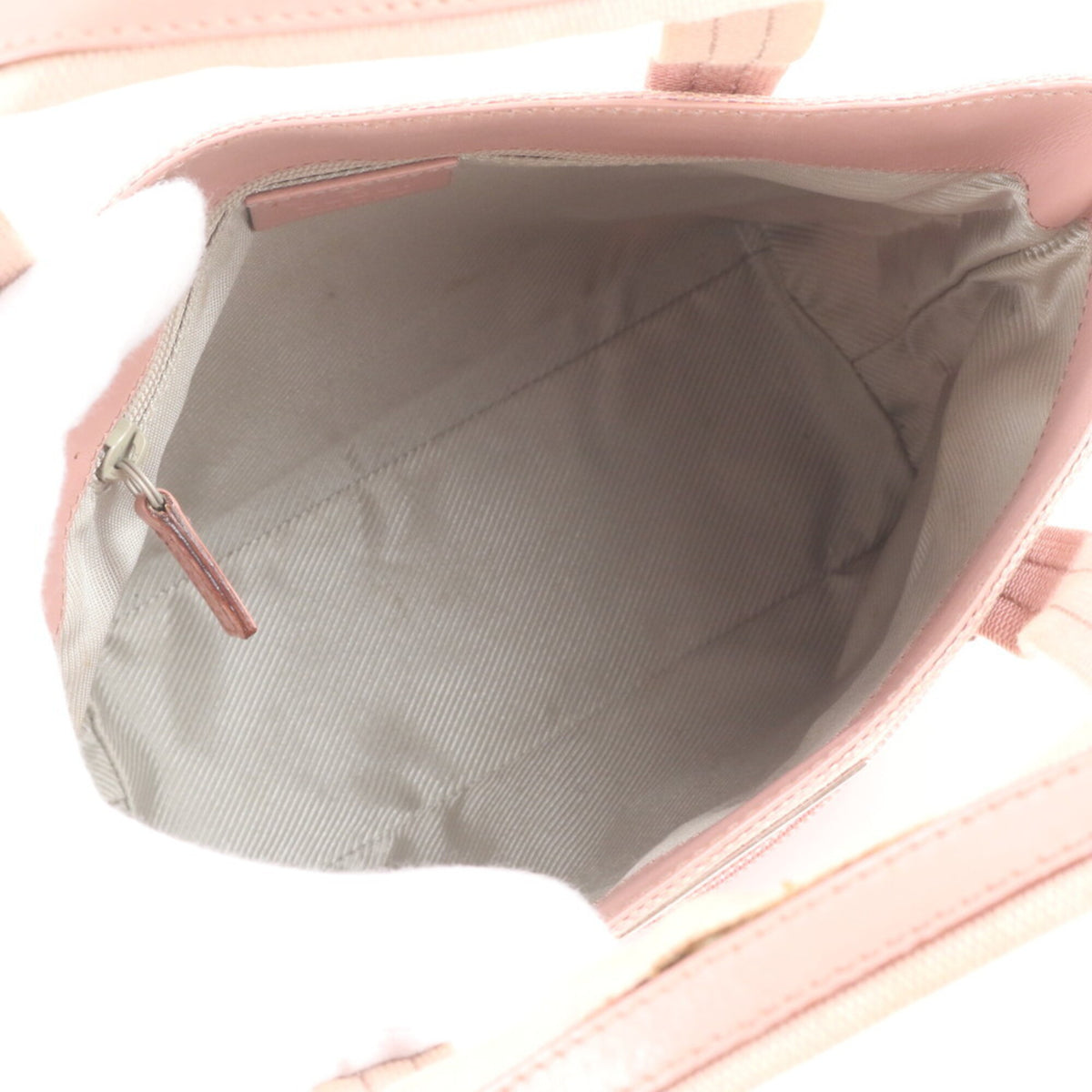Gucci Pink Leather Canvas Handbag Tote Bag (Pre-Owned)