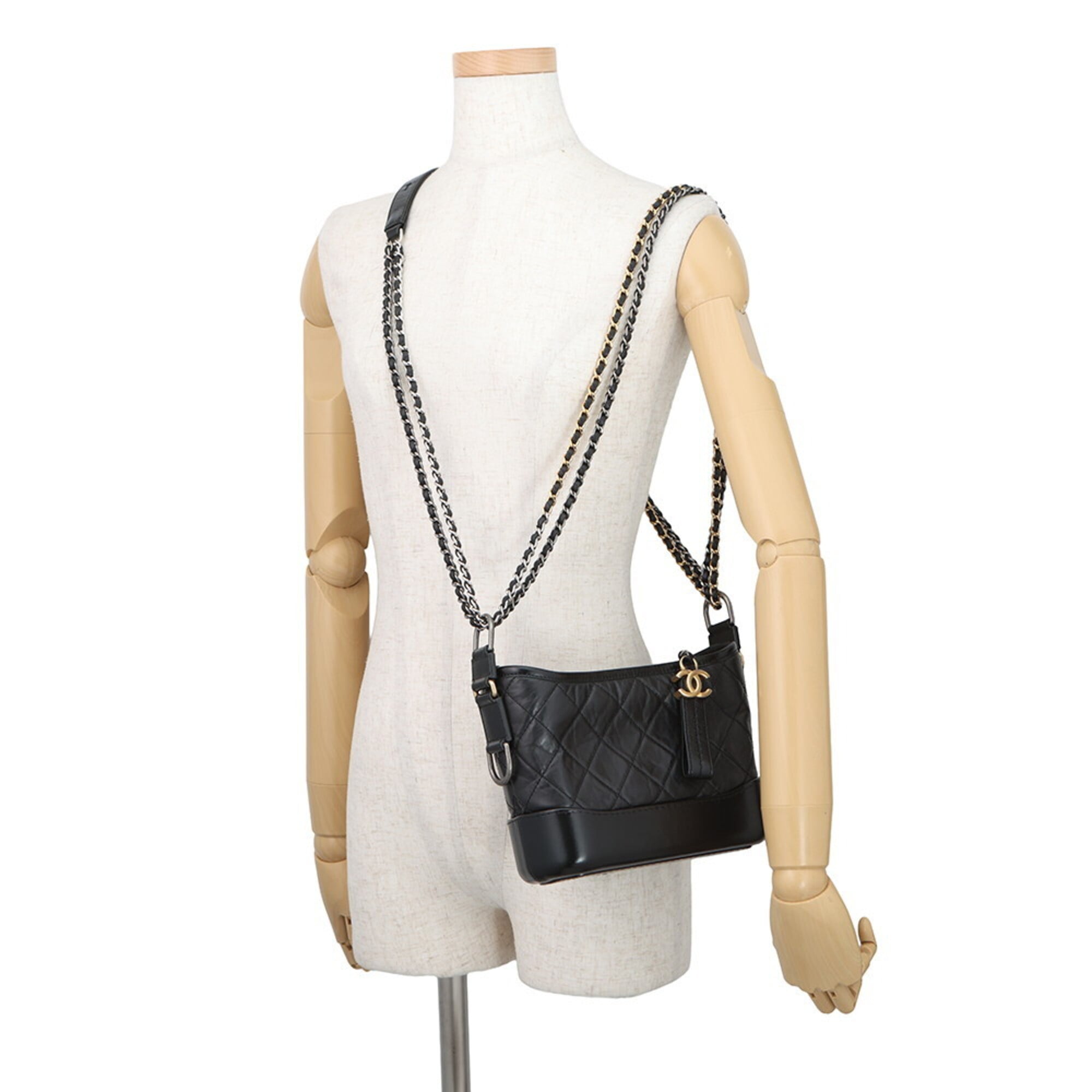 Chanel Gabriel Black Handbag Shoulder Bag (Pre-Owned)