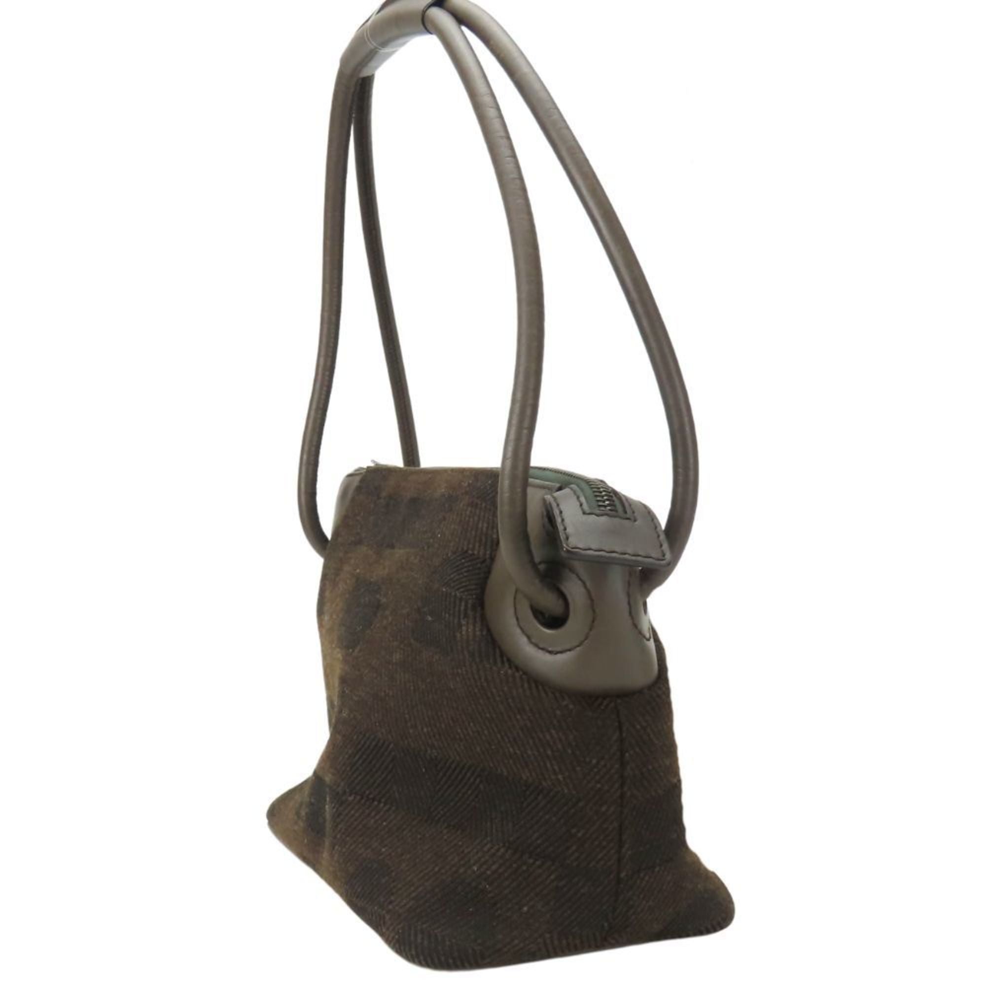 Bally Brown Wool Leather Handbag (Pre-Owned)