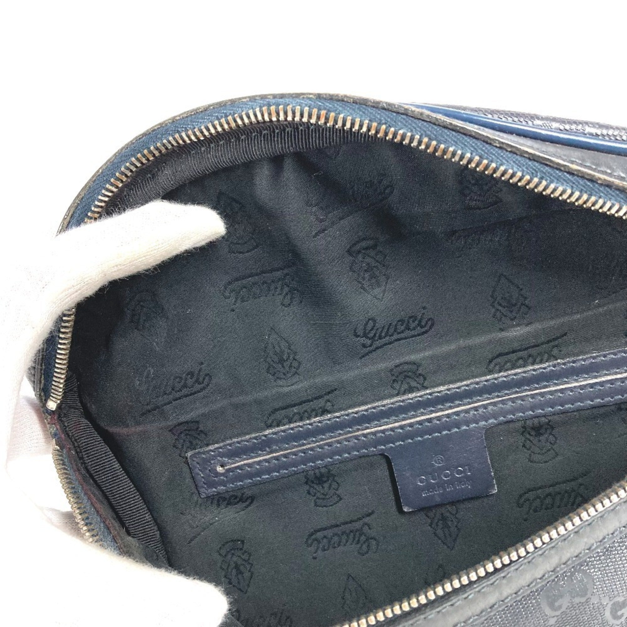 Gucci Gg Imprimé Navy Gg Imprimé Fanny Pack Sling Bag (Pre-Owned)