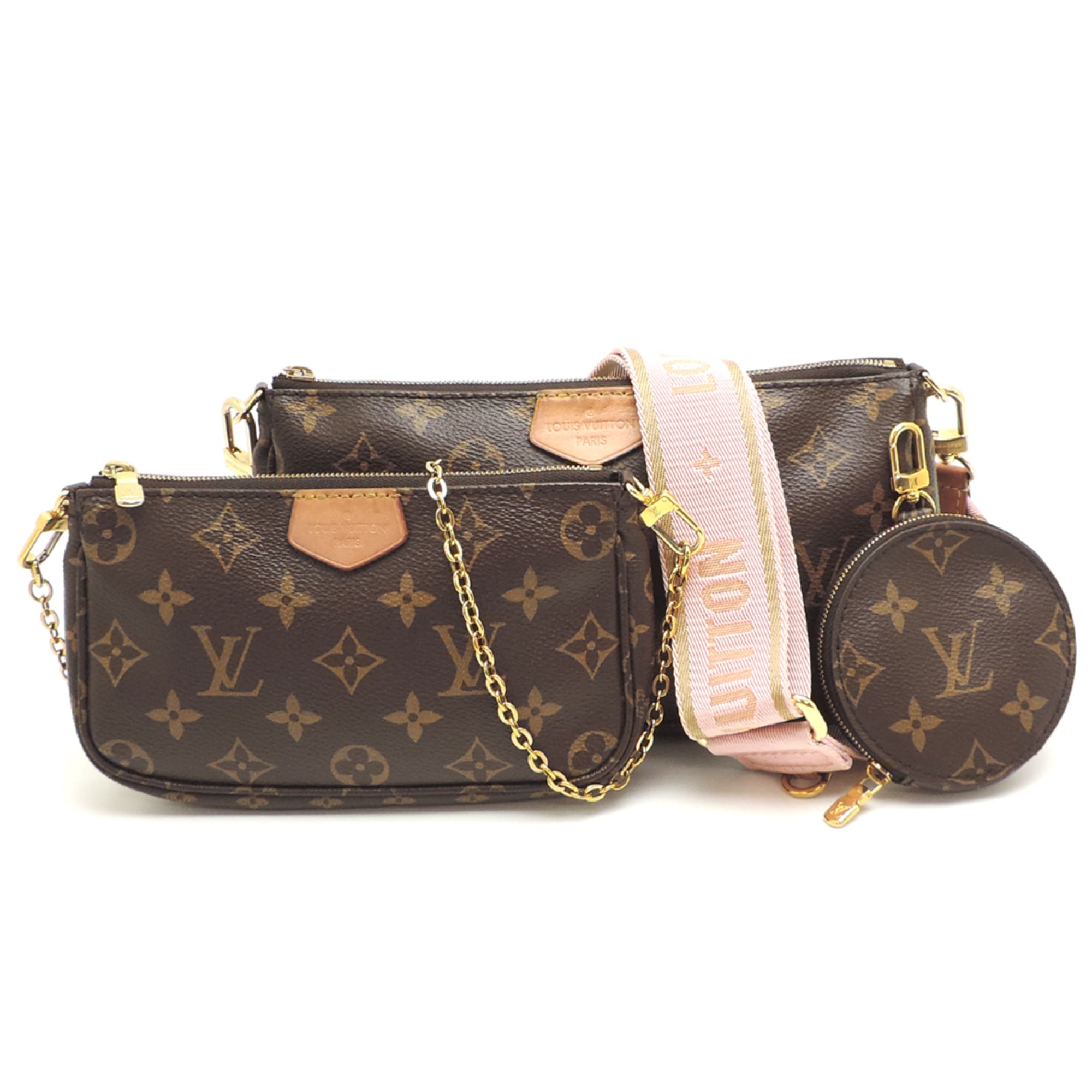 Louis Vuitton Brown Rose Clair Monogram Pochette Pouch (Pre-Owned)