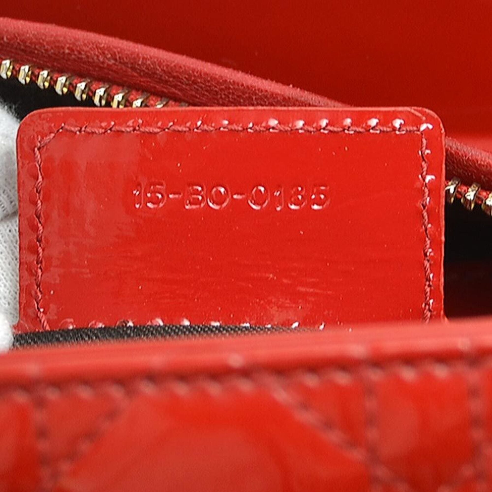 Christian Dior Red Color Patent Leather Handbag Shoulder Bag (Pre-Owned)