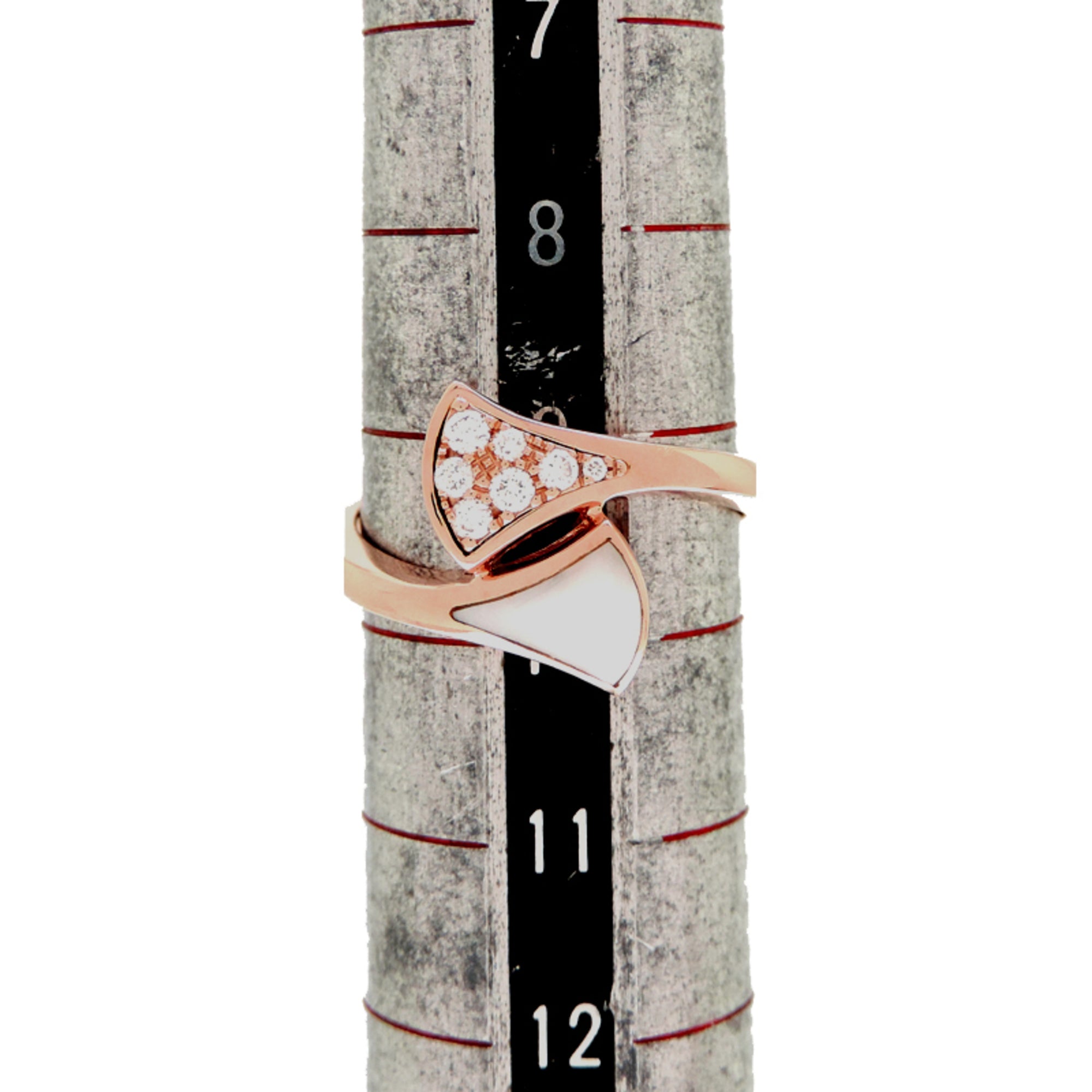 Bvlgari Pink White Pink Gold (18K) Band Ring (Pre-Owned)