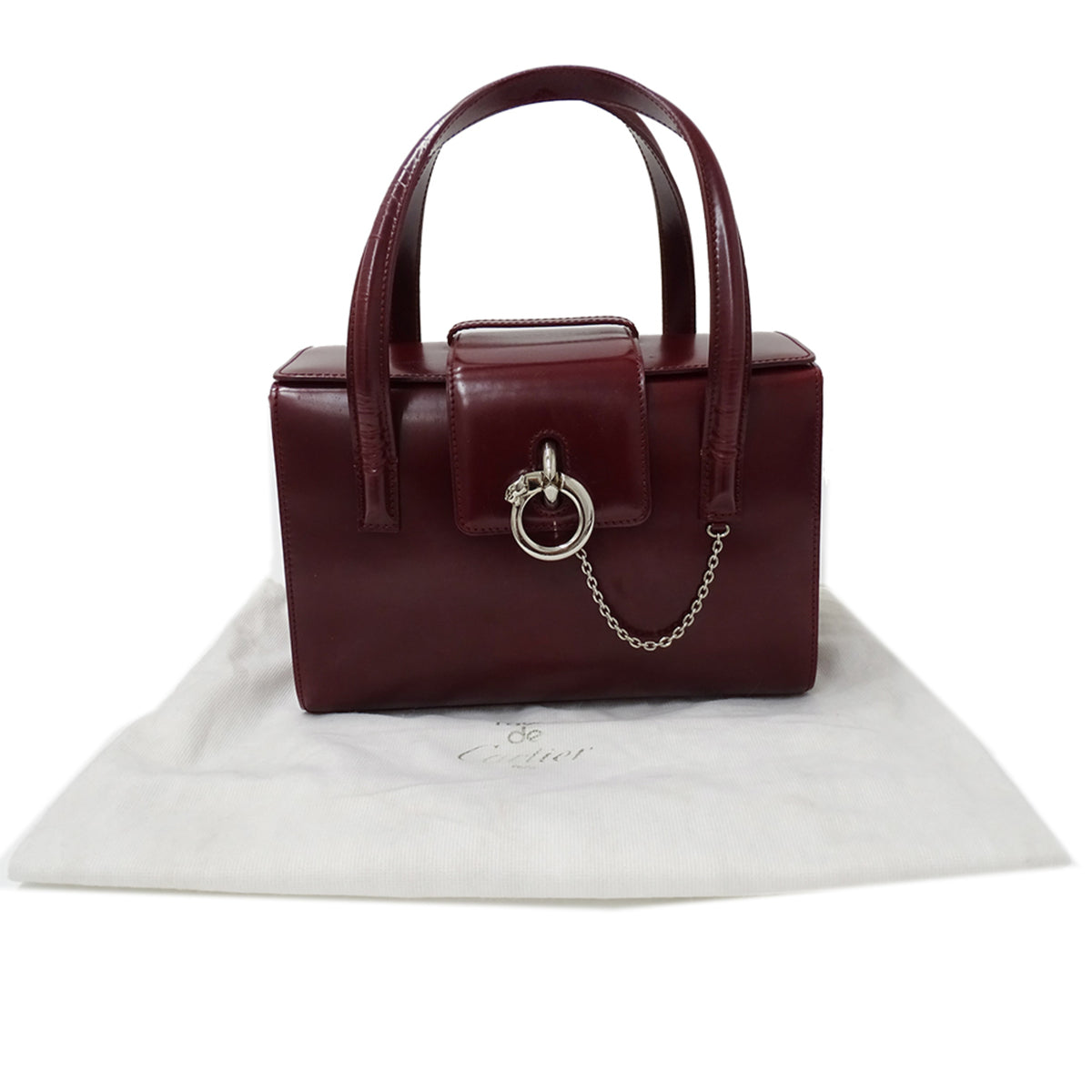 Cartier Panthère Bordeaux Patent Leather Handbag (Pre-Owned)