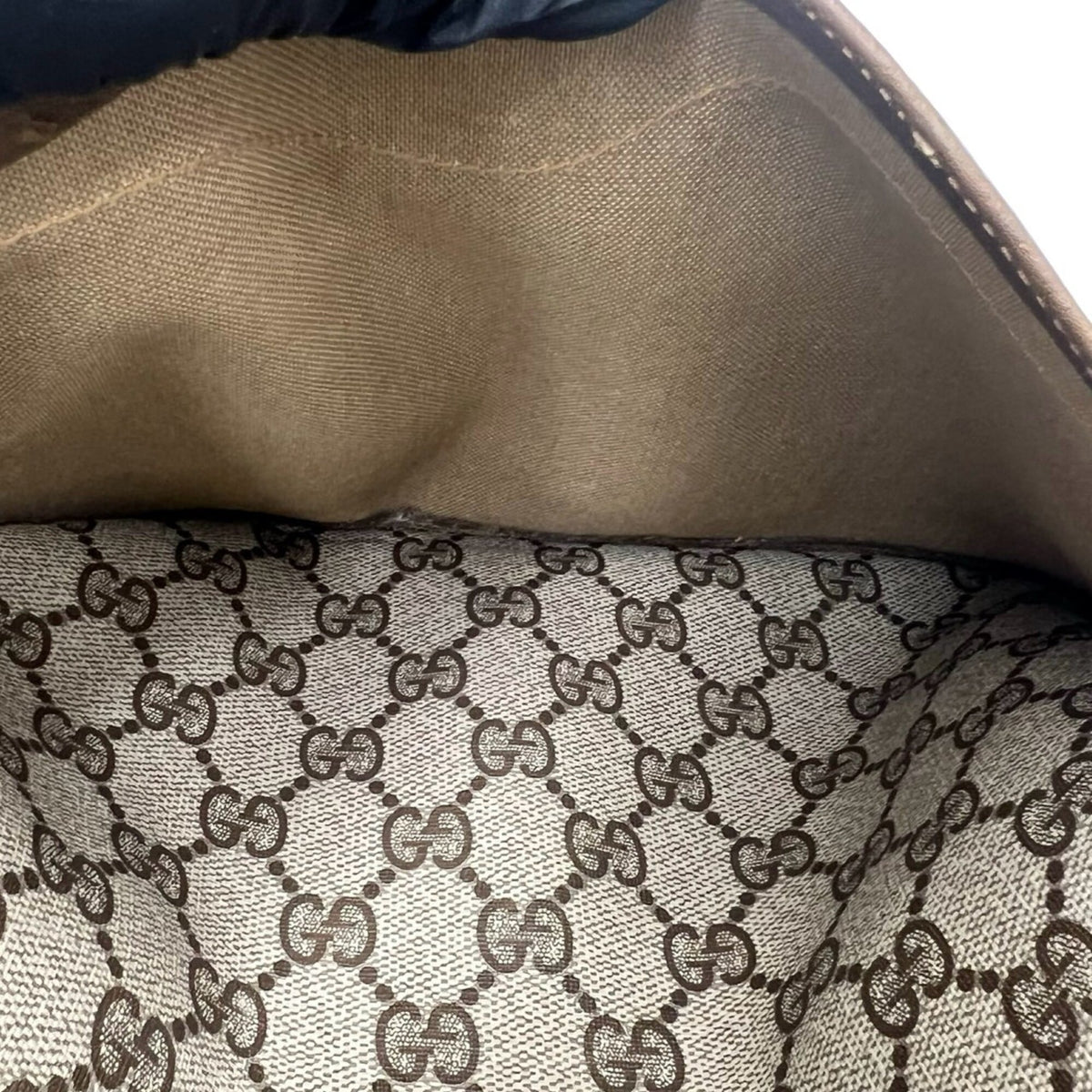 Gucci Brown Green Red Color Leather Pvc Tote Bag (Pre-Owned)